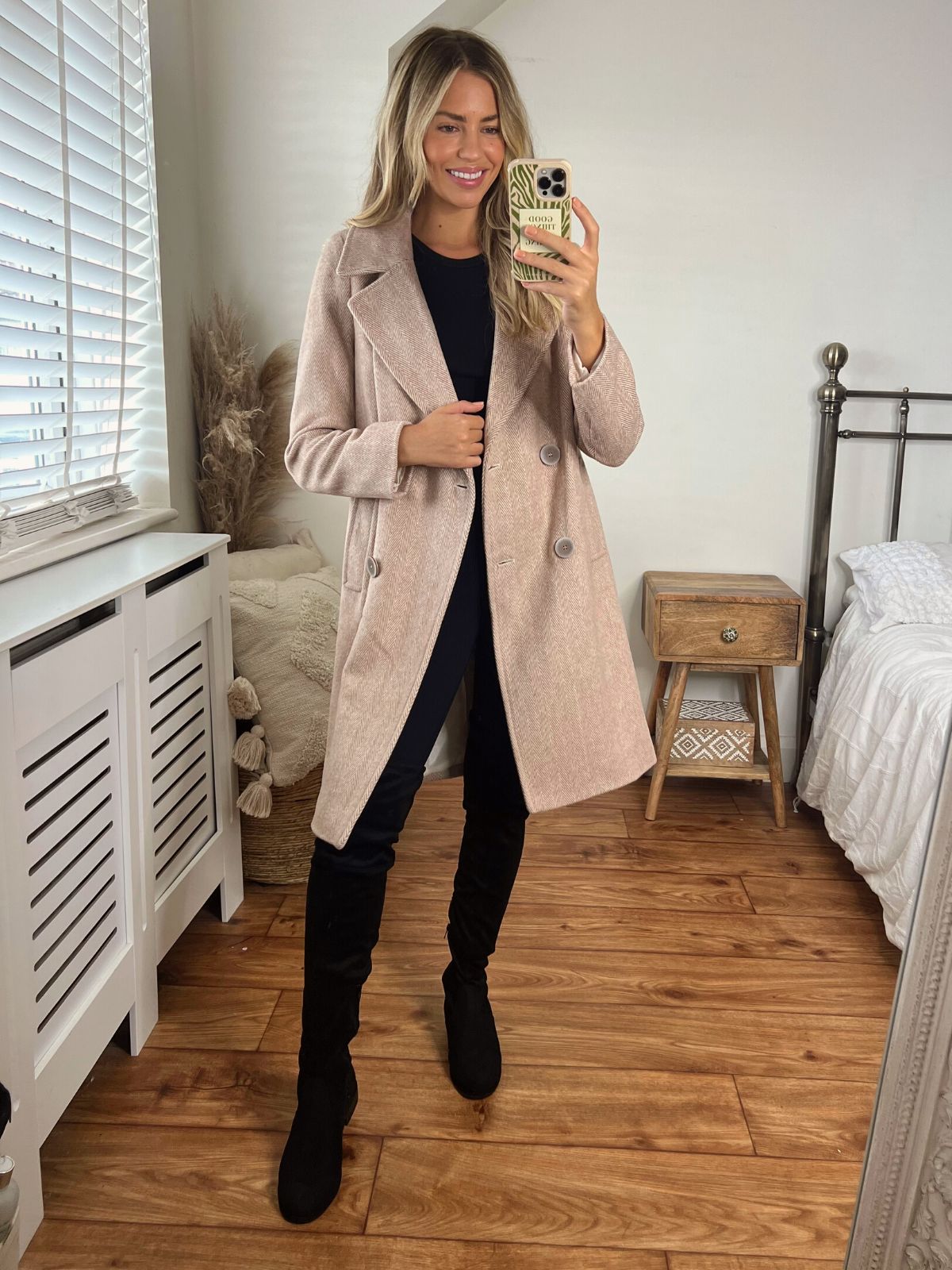 Pink Double Breasted Coat