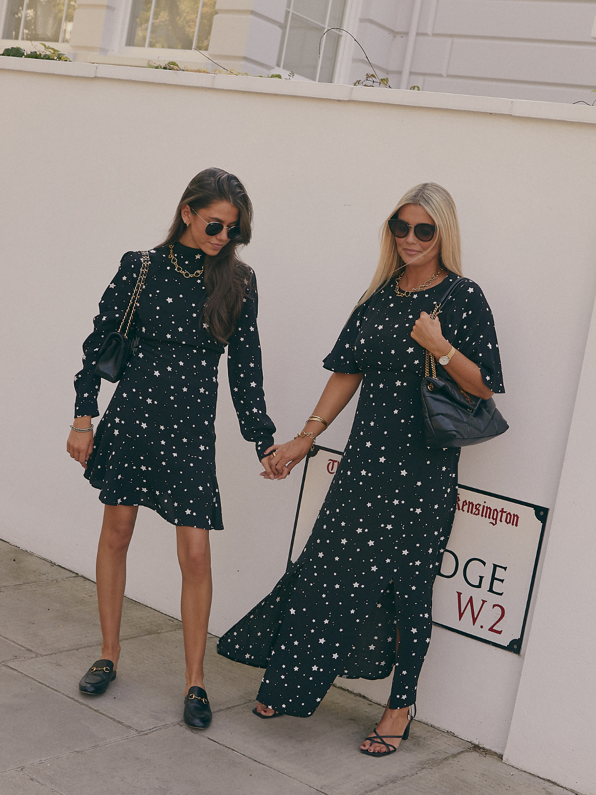 Star Print Midi Dress | Bailey Angel Sleeve Dress