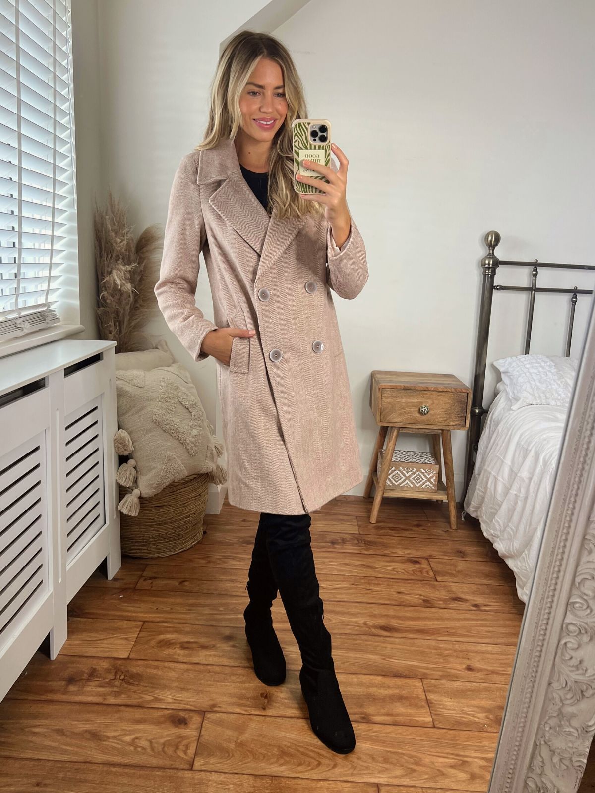 Pink Double Breasted Coat