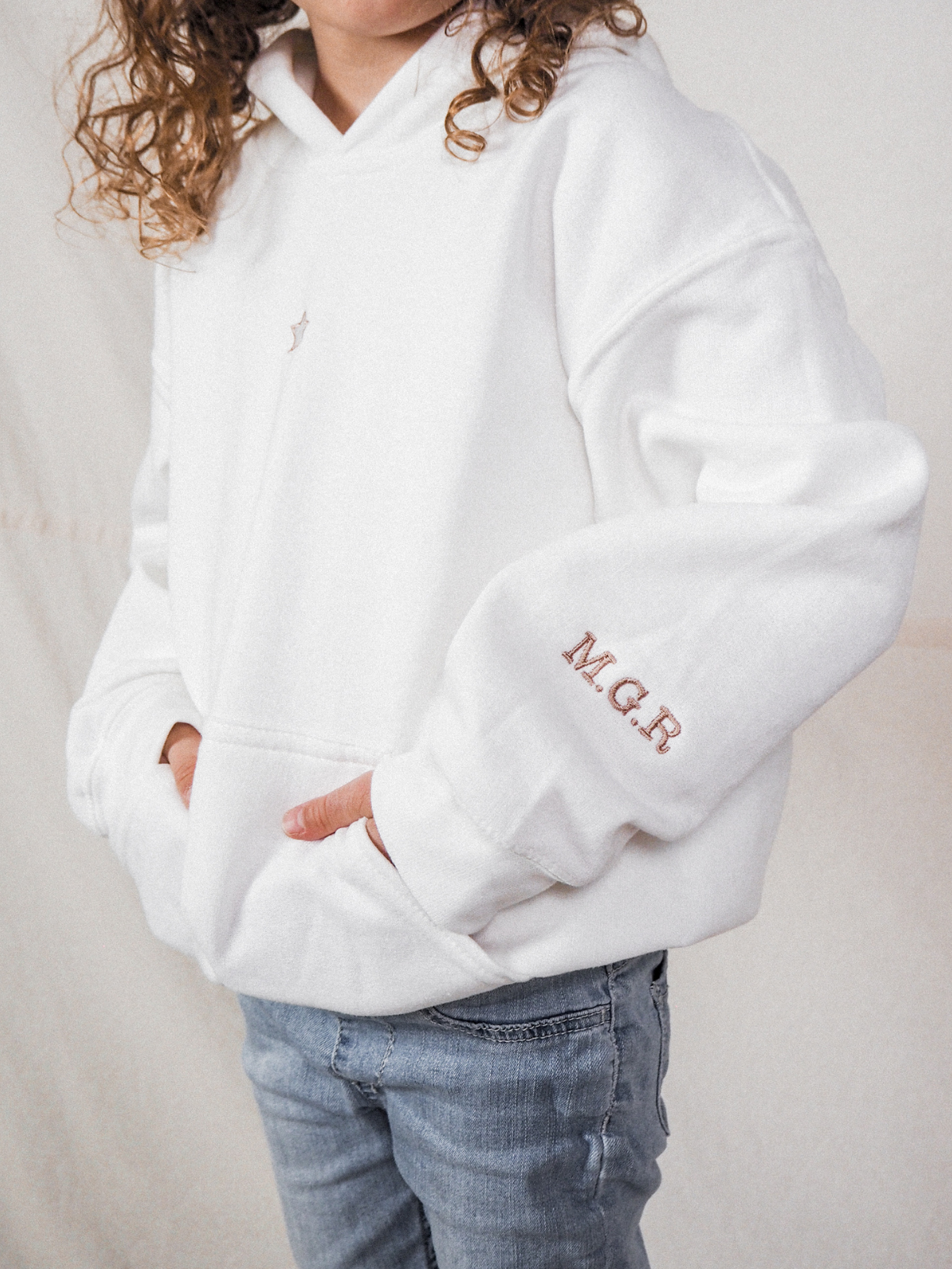 Mimi Children's Unisex Personalised White Star Hoodie – Style Cheat