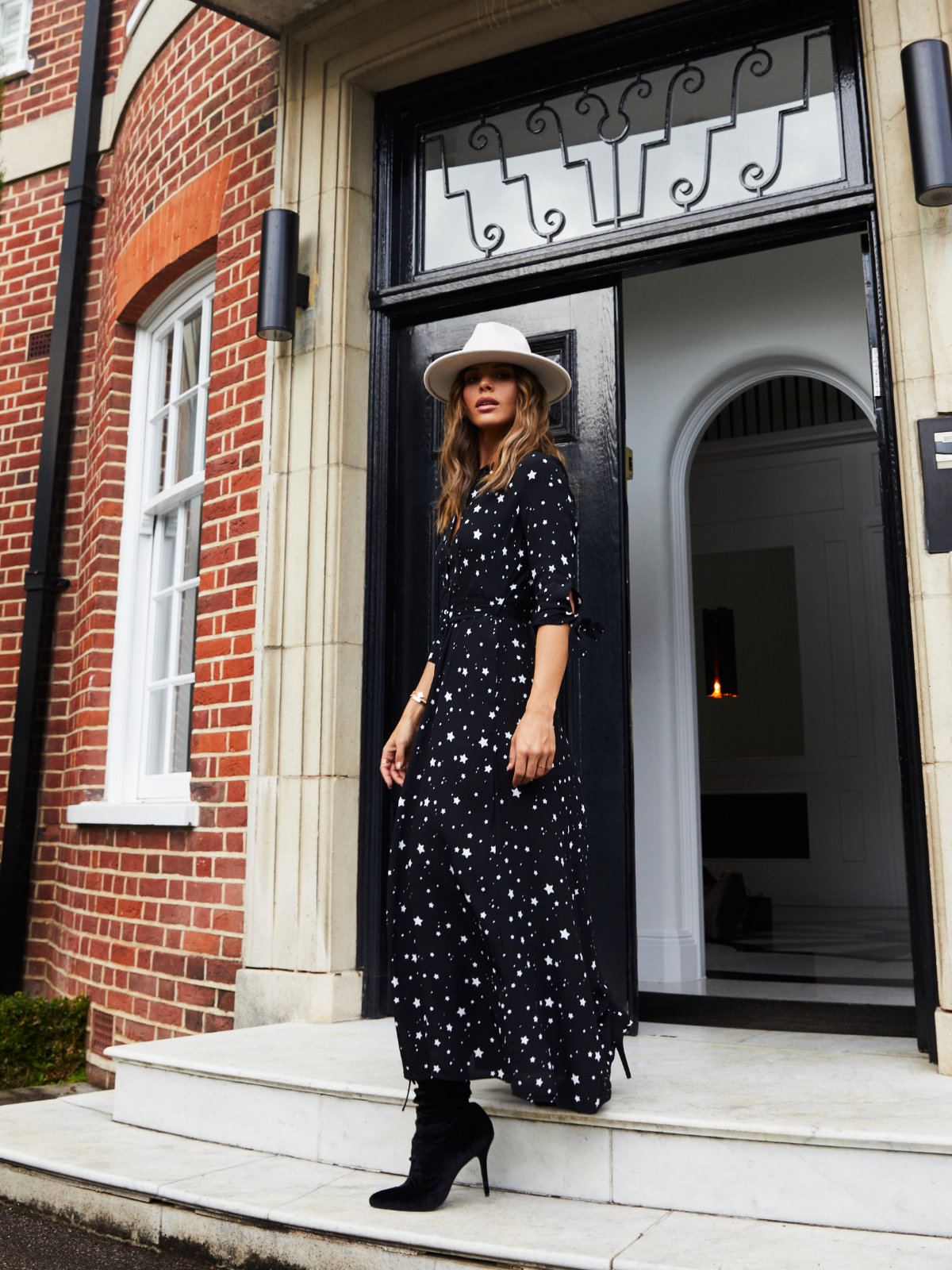 Star Print Shirt Dress