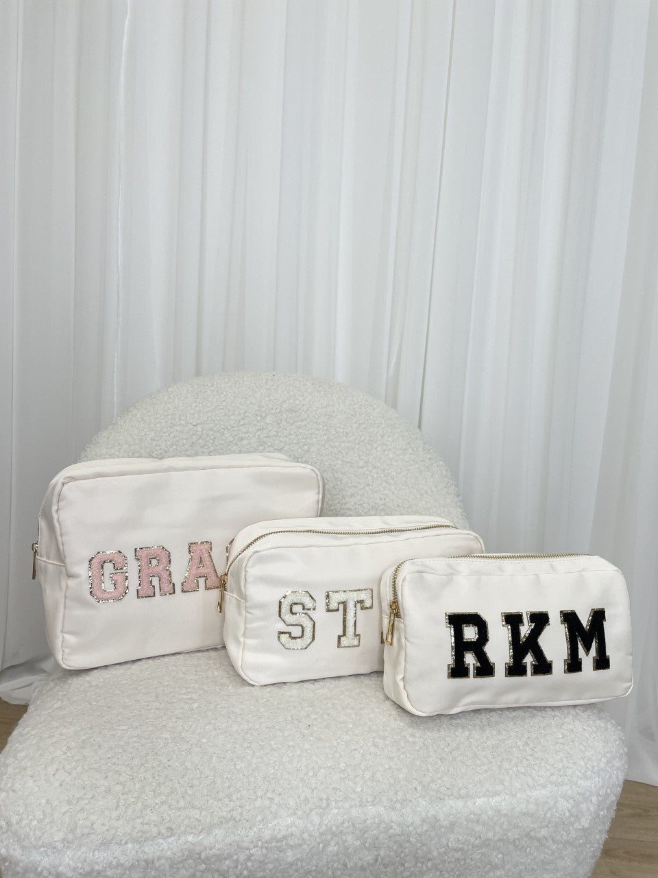 Aurora Large Nylon Pouch / Cream