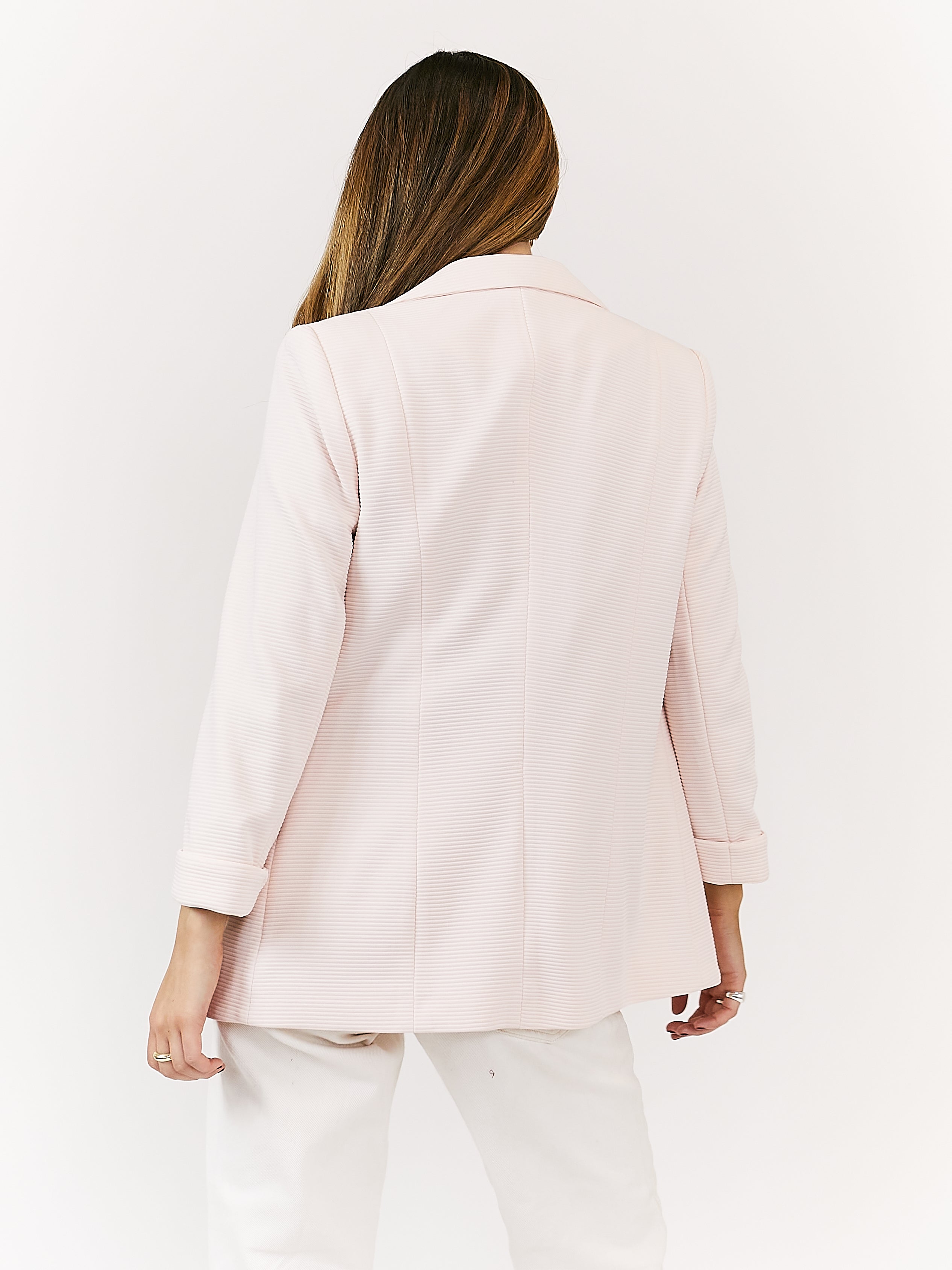 Penny Blush Ribbed Blazer