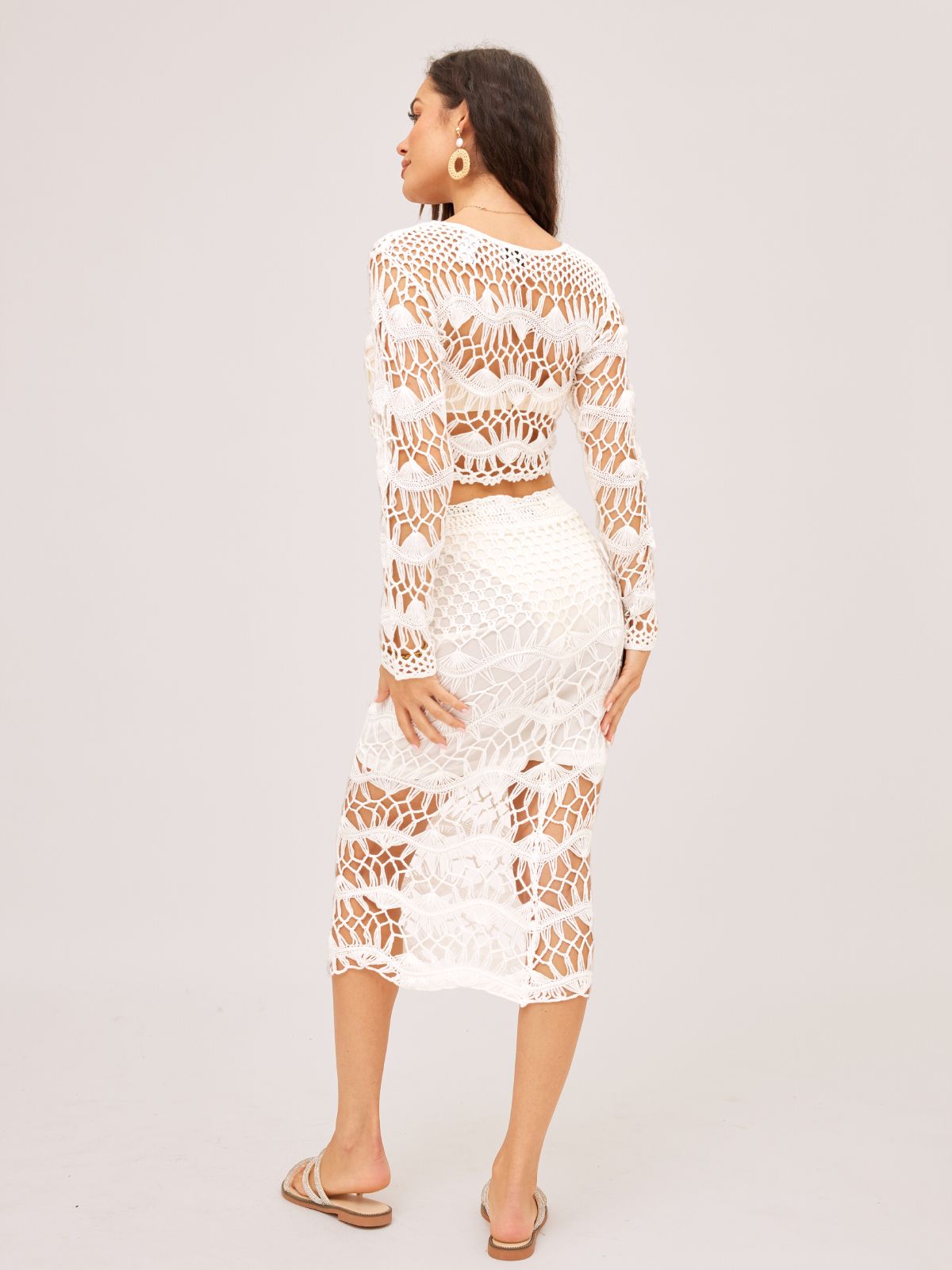 Cora Crochet Midi Skirt / Cream