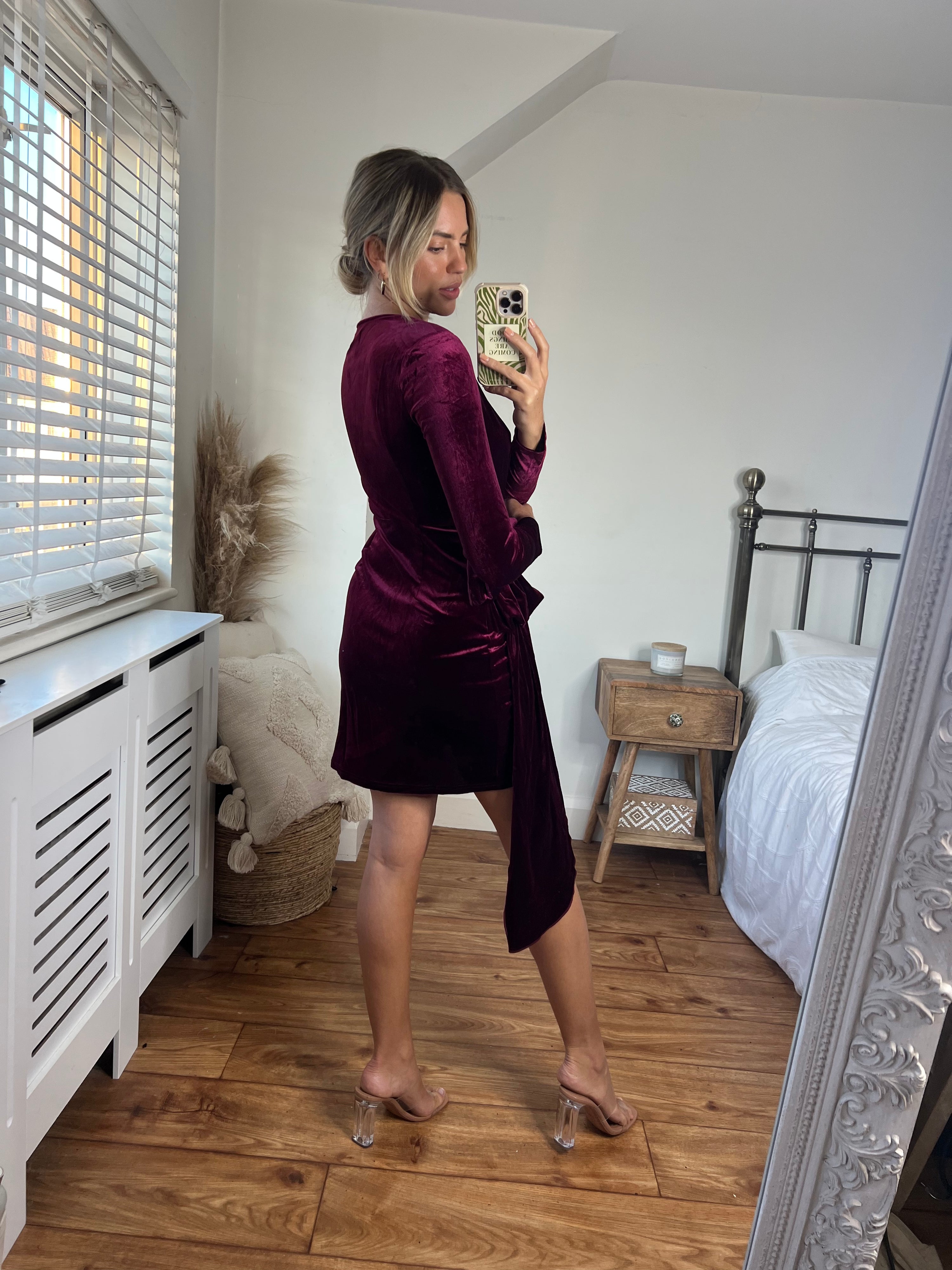 Darcy Velvet Mini Dress / Wine