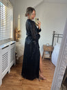 Black Sequin Wrap Maxi Dress | Ria Dress in Black