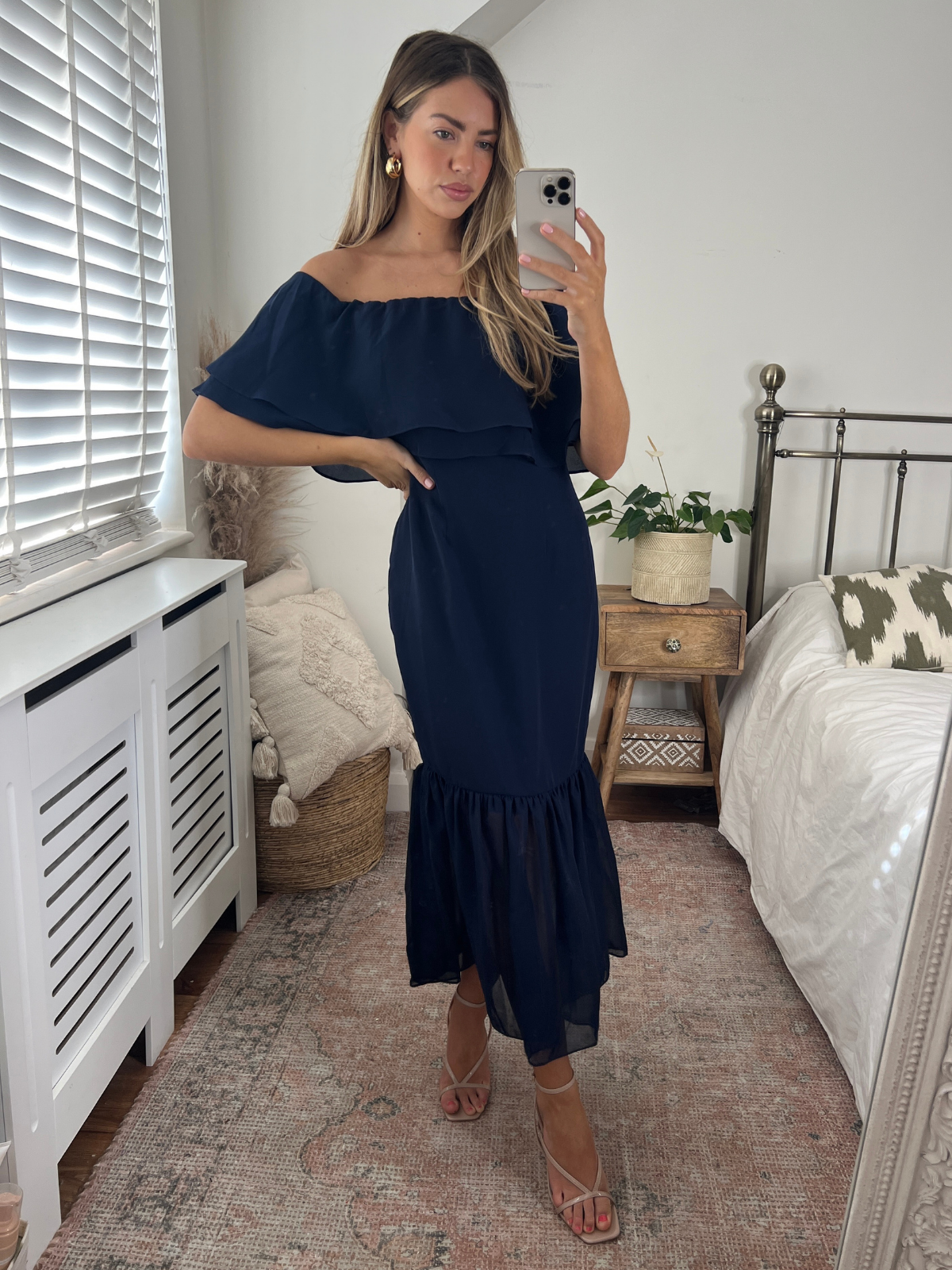 Navy Bandeau Dress