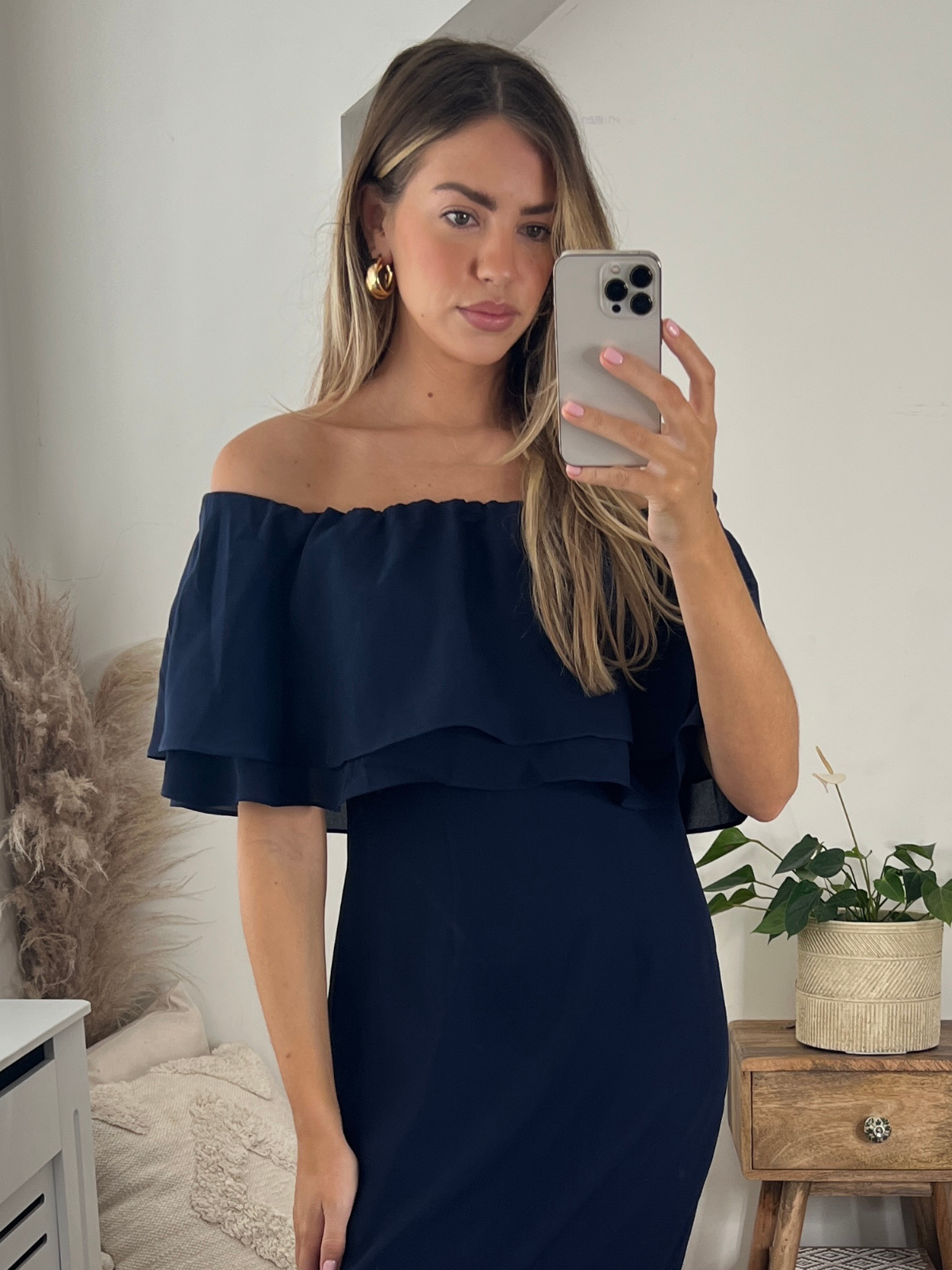 Navy Bandeau Dress