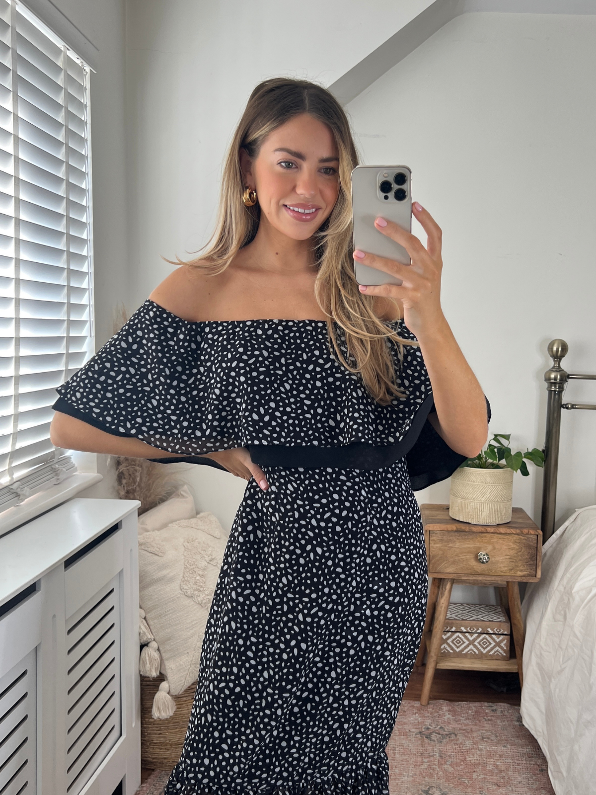 Mono Spot Bandeau Dress