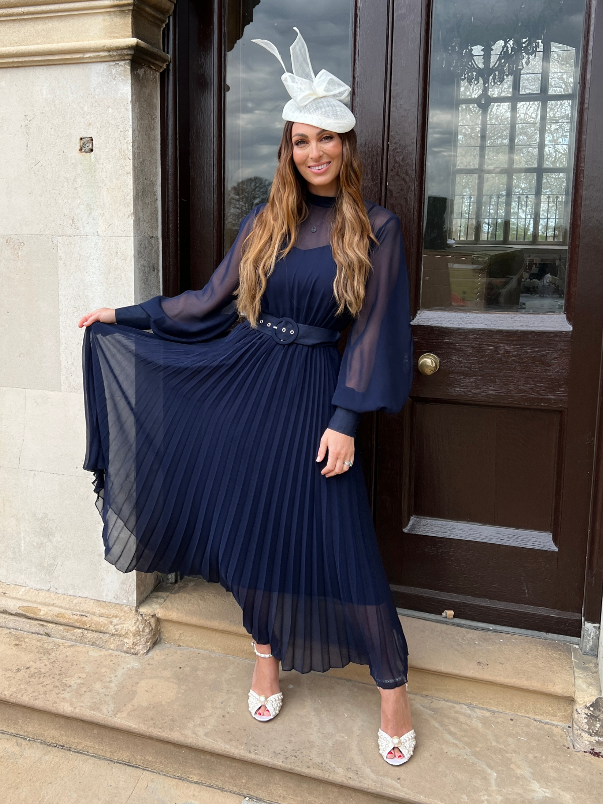 Navy High Neck Dress