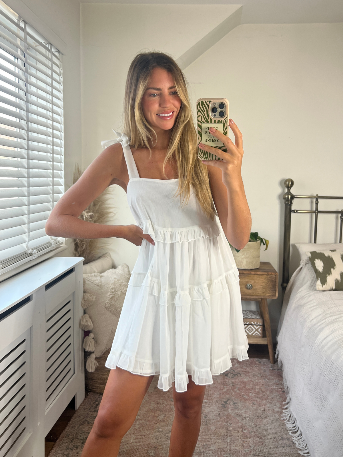 White Ruffle Dress