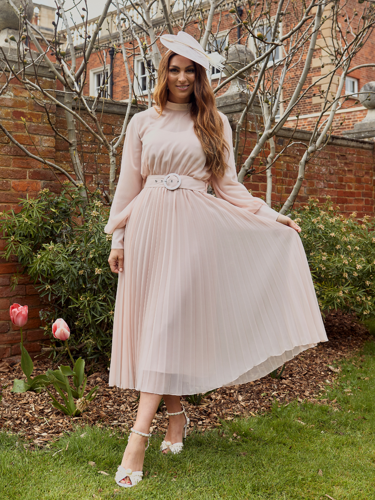 Blush Pink High Neck Dress