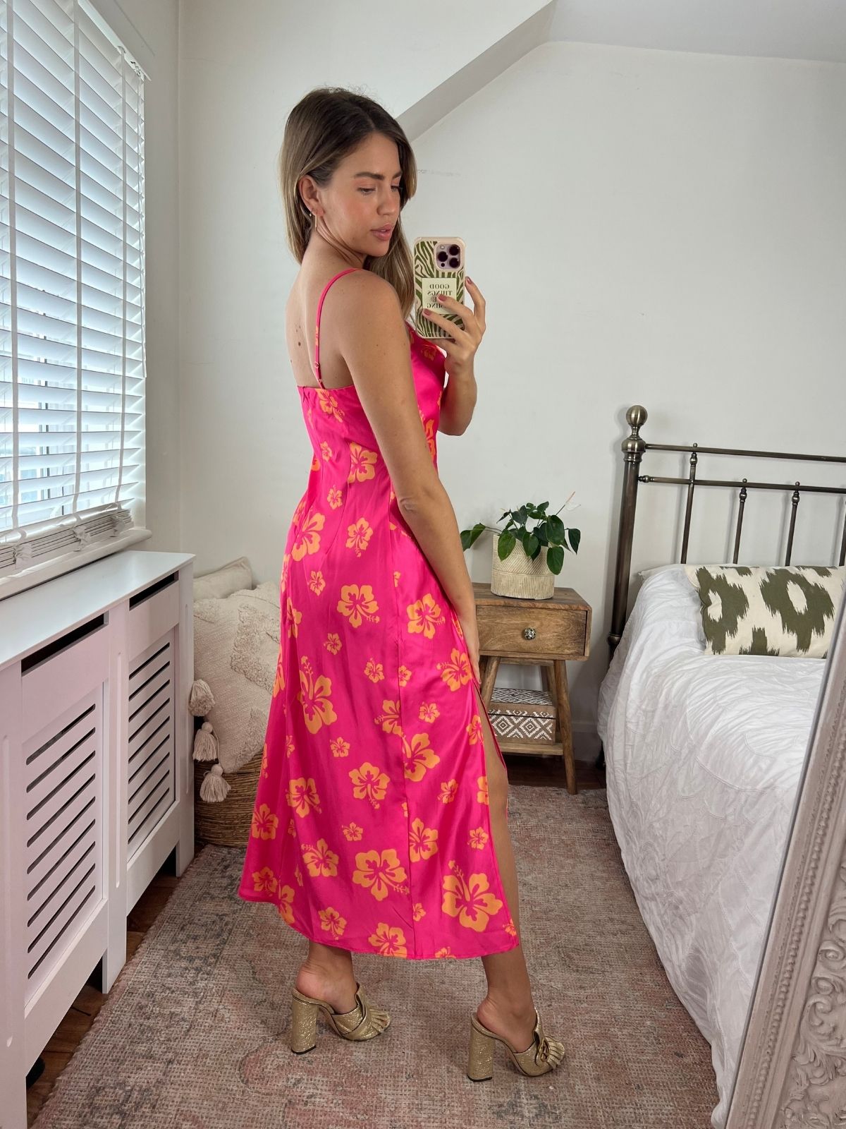 Pink Floral Slip Dress