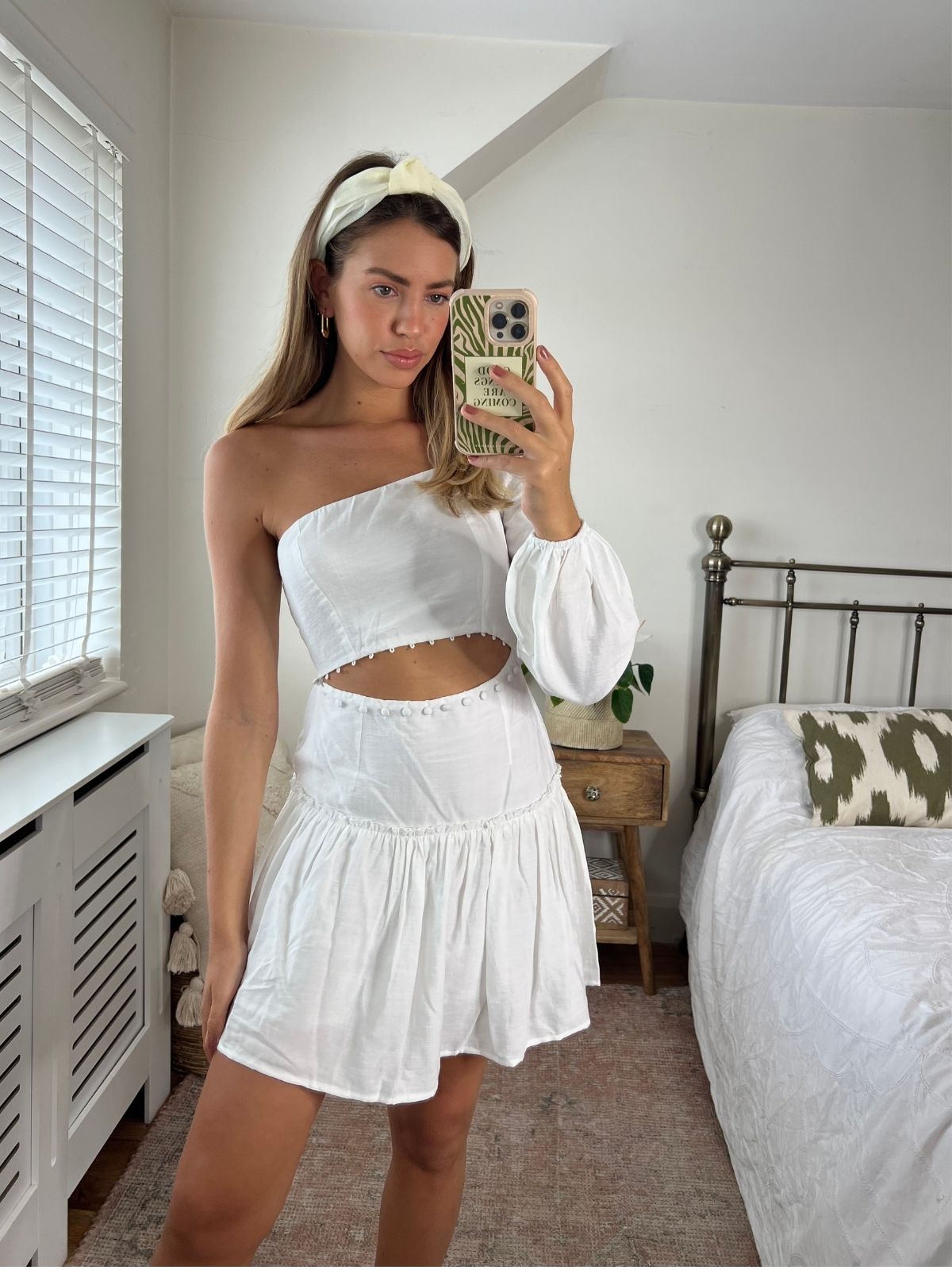White One Shoulder Mini Dress