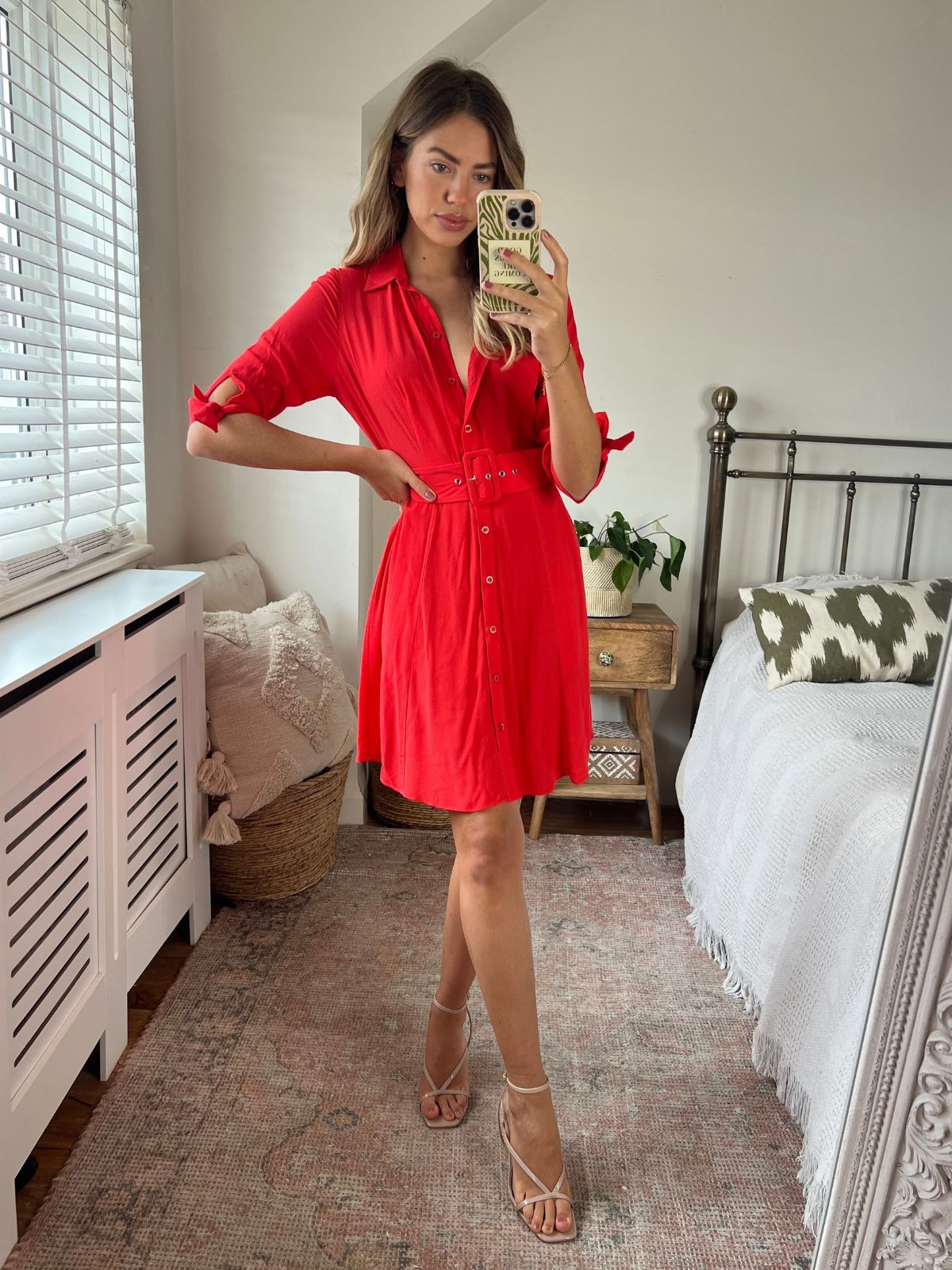 Red Shirt Mini Dress