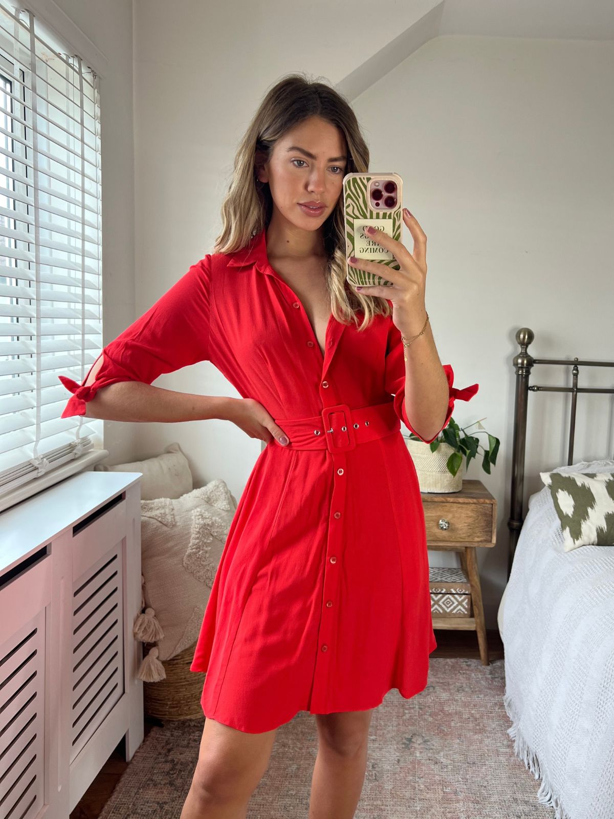 Red Shirt Mini Dress