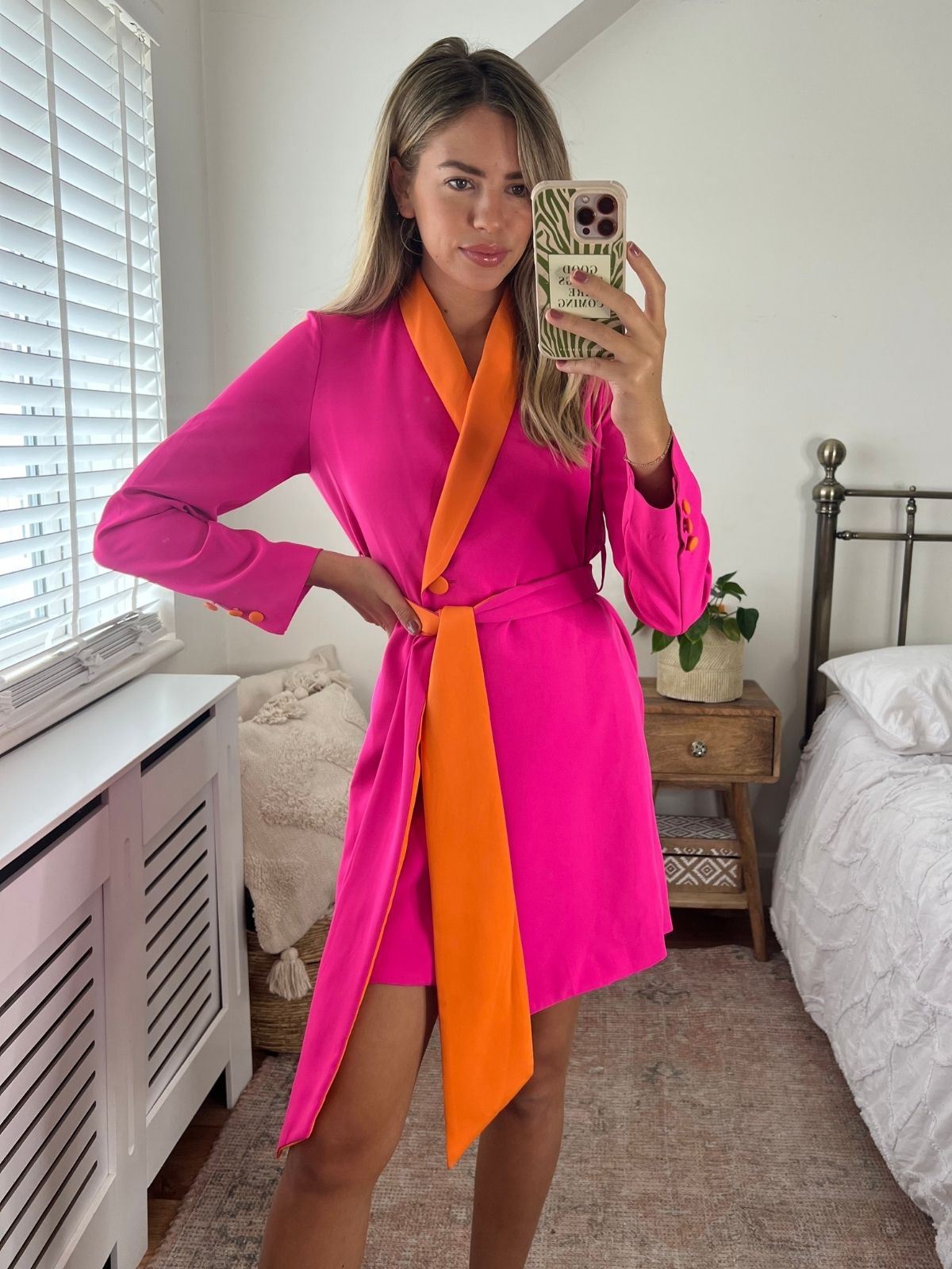 Pink and Orange Blazer Dress