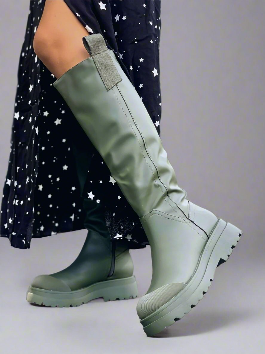 Gemini Knee High Boots / Khaki