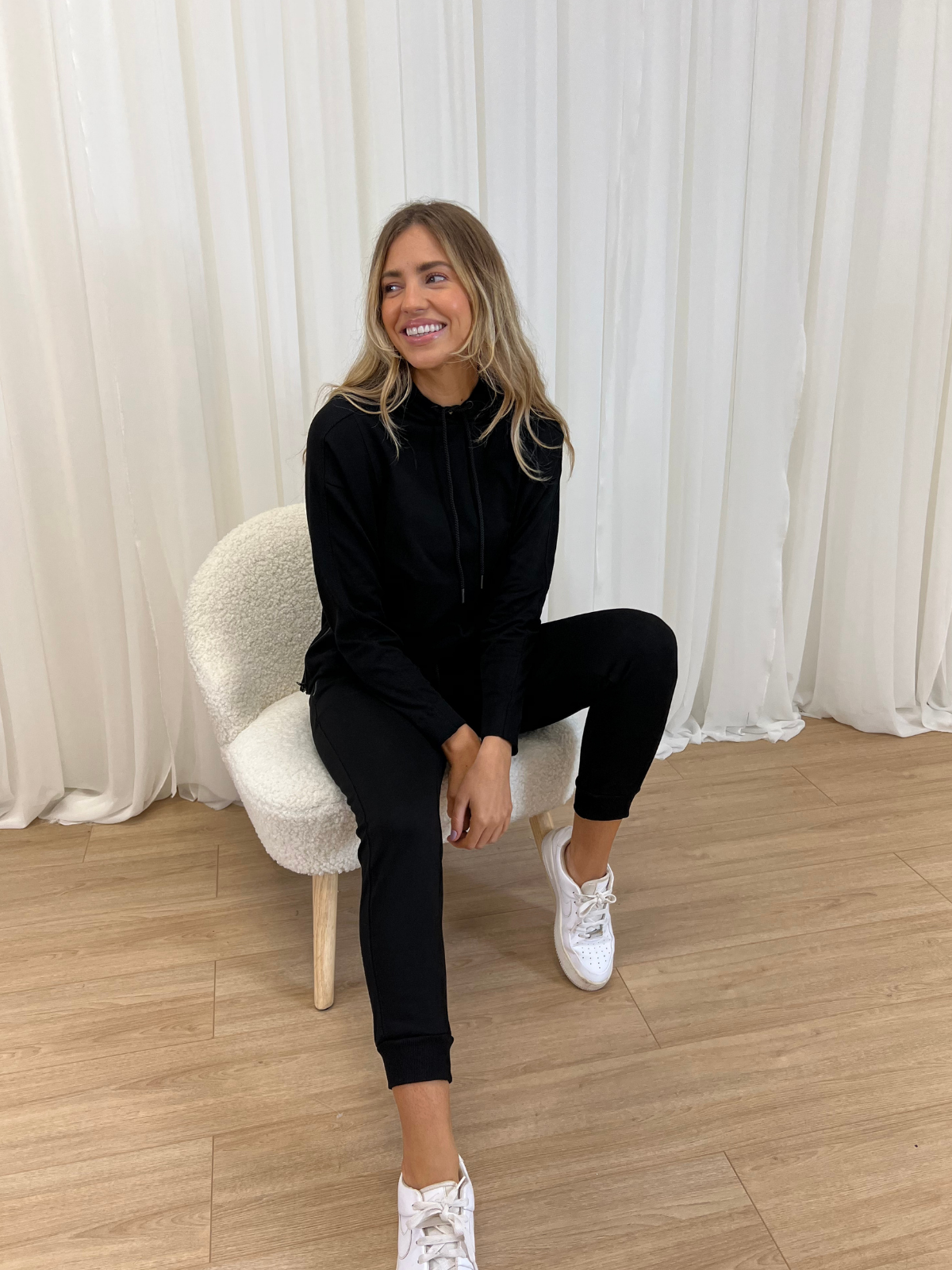 Black Joggers | Black Rib Detail Jogger