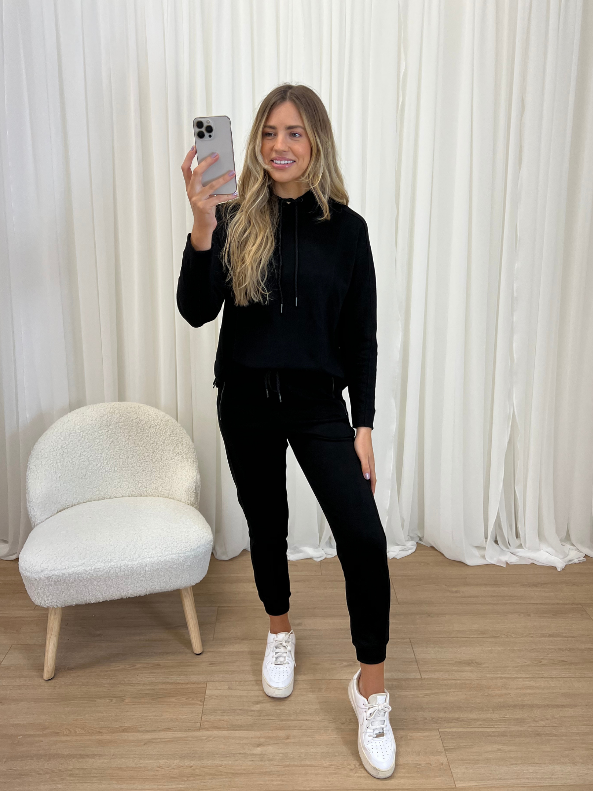 Black Joggers | Black Rib Detail Jogger