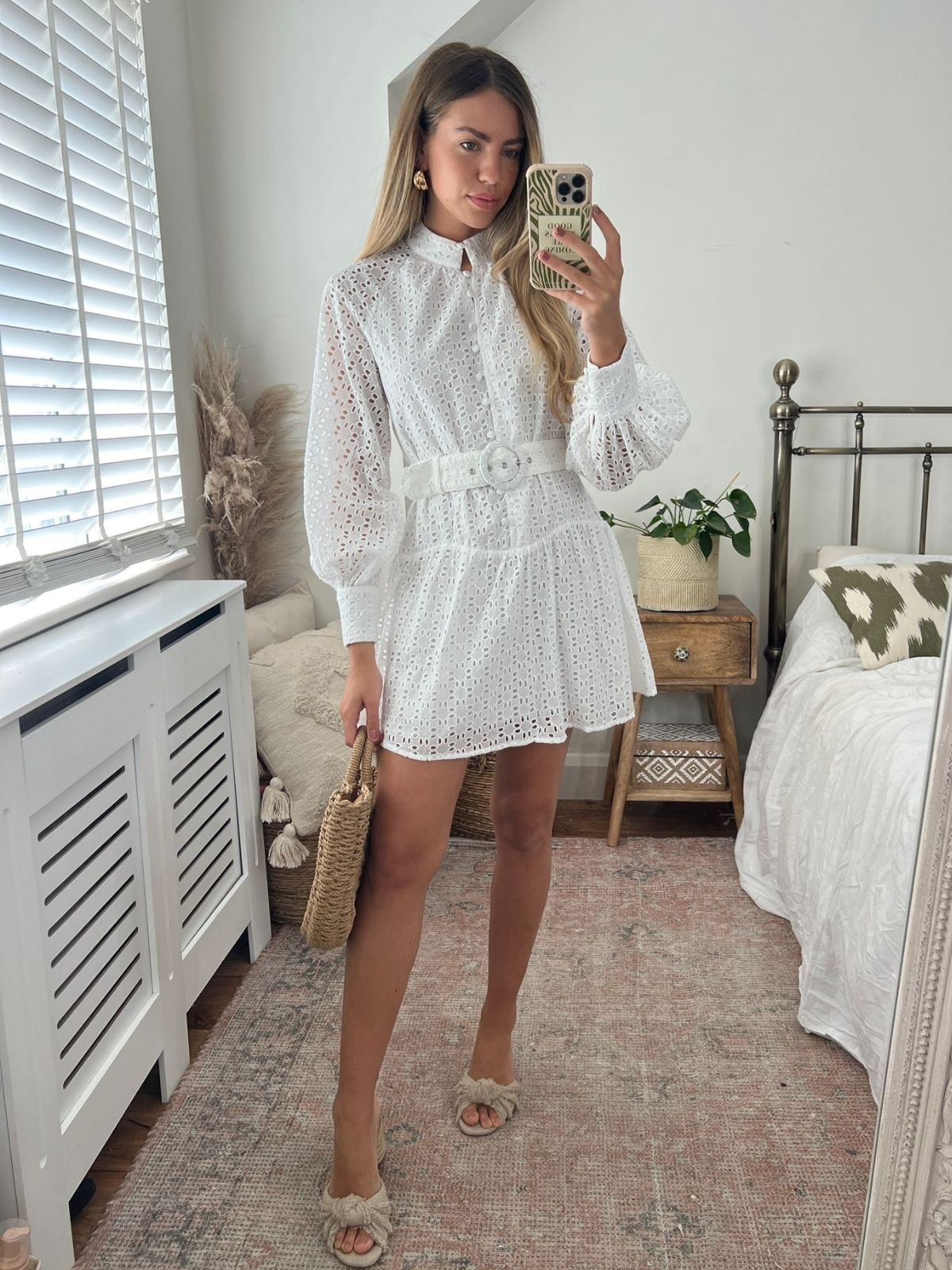 White Broderie Mini Dress