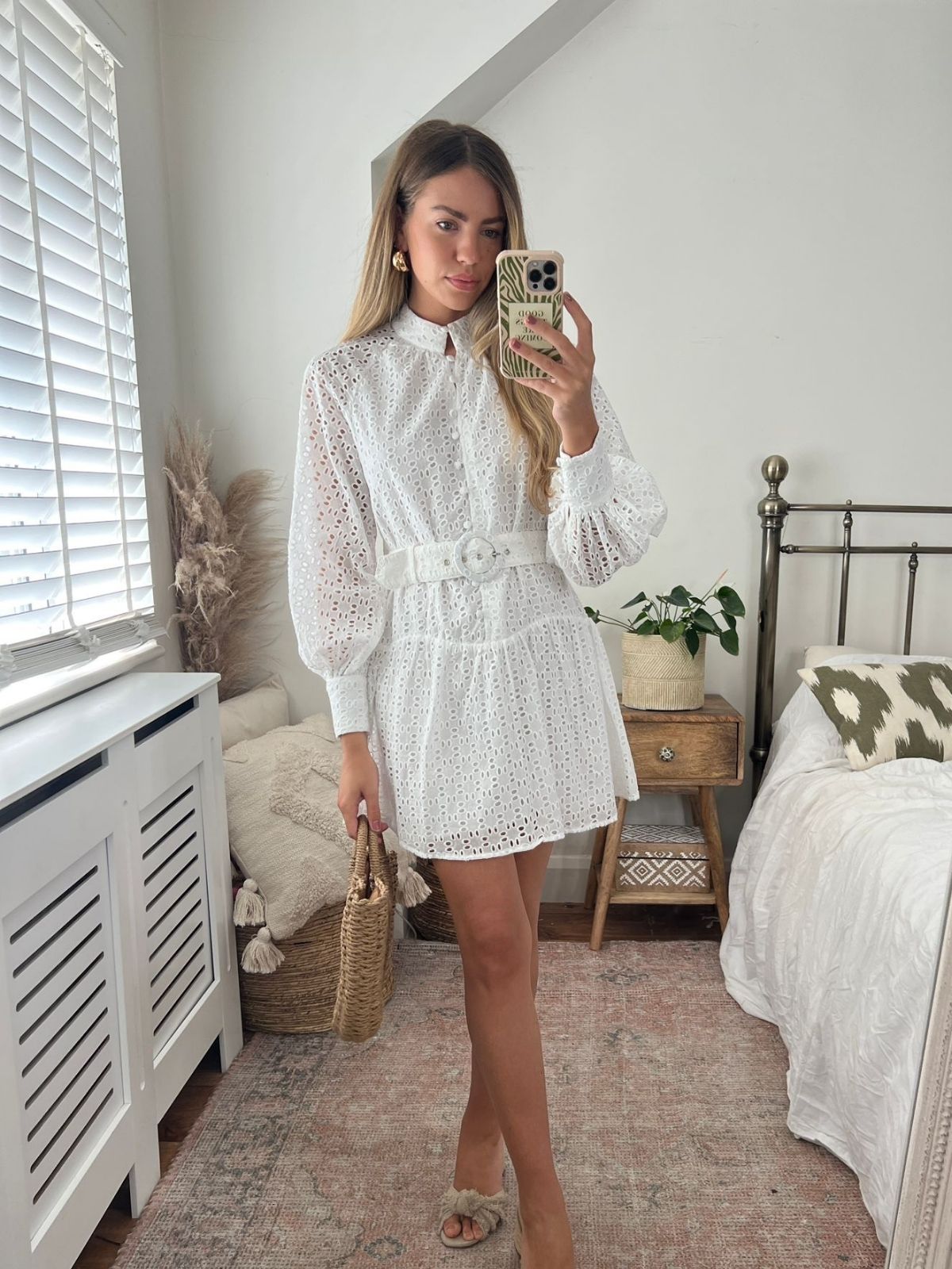 White Broderie Mini Dress