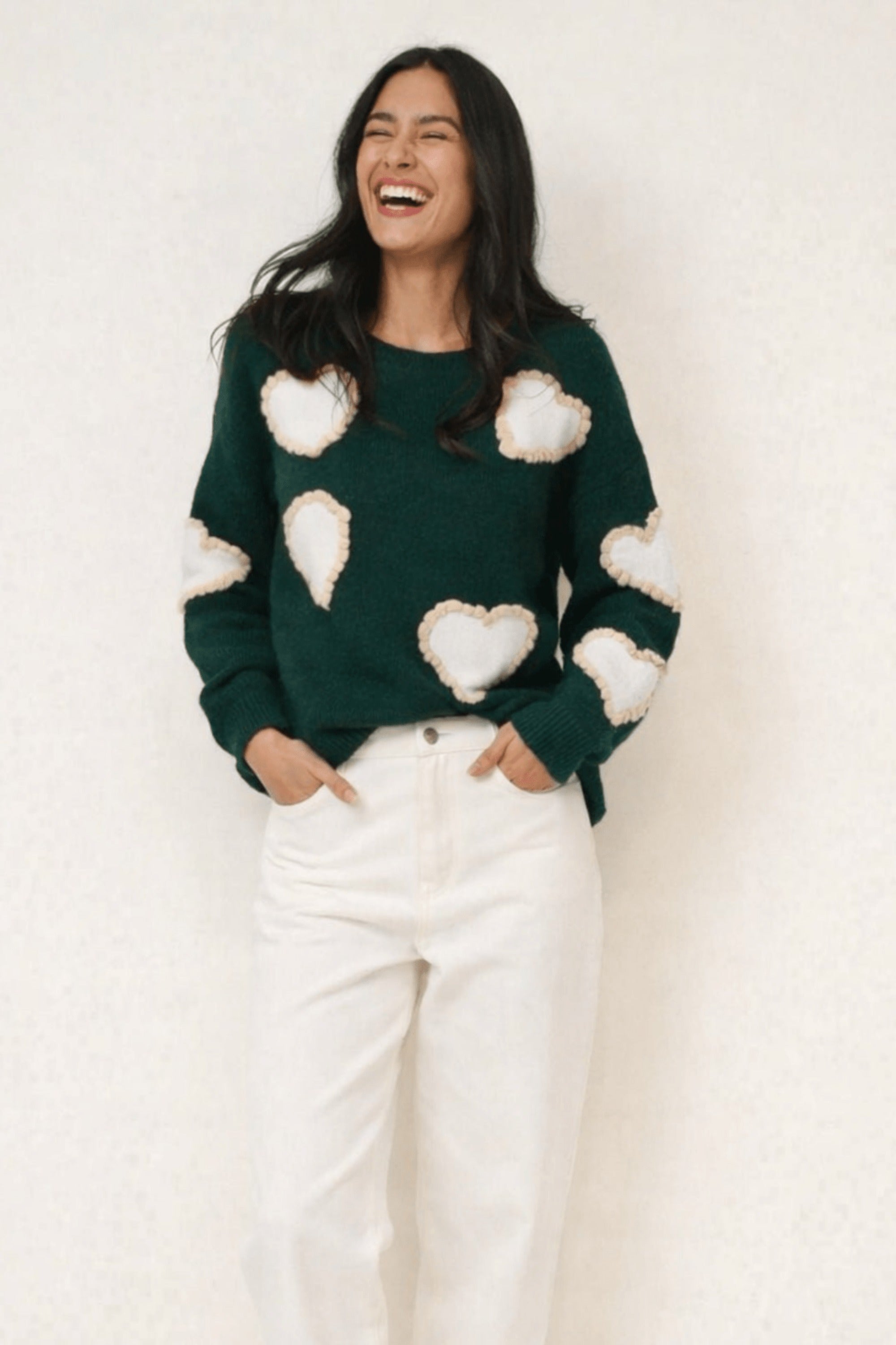 Heart Jumper - Green - Style Cheat