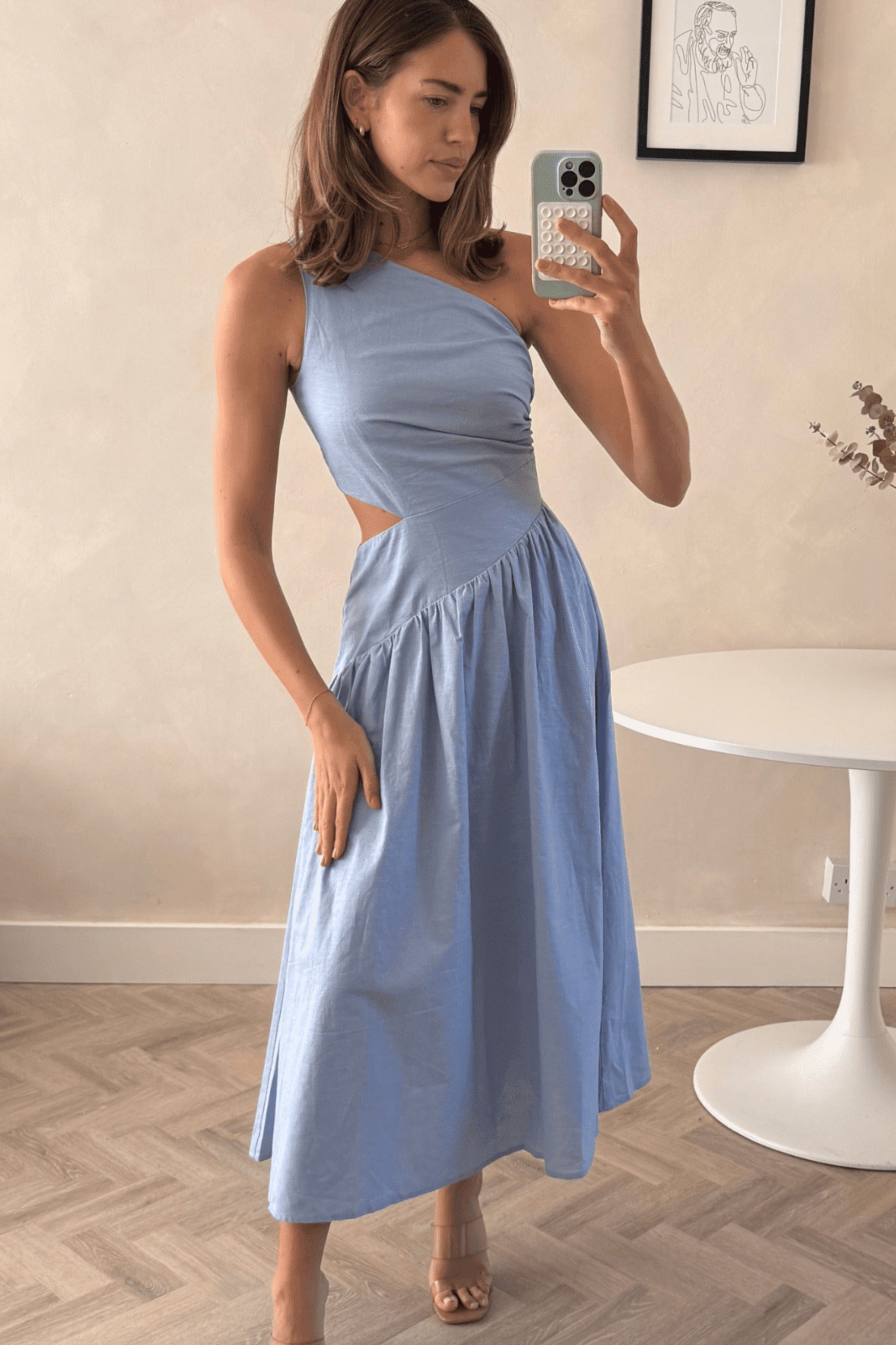 sachin and babi light blue dress One Shoulder Bodycon Dress - Baby Blue | Avenue 8