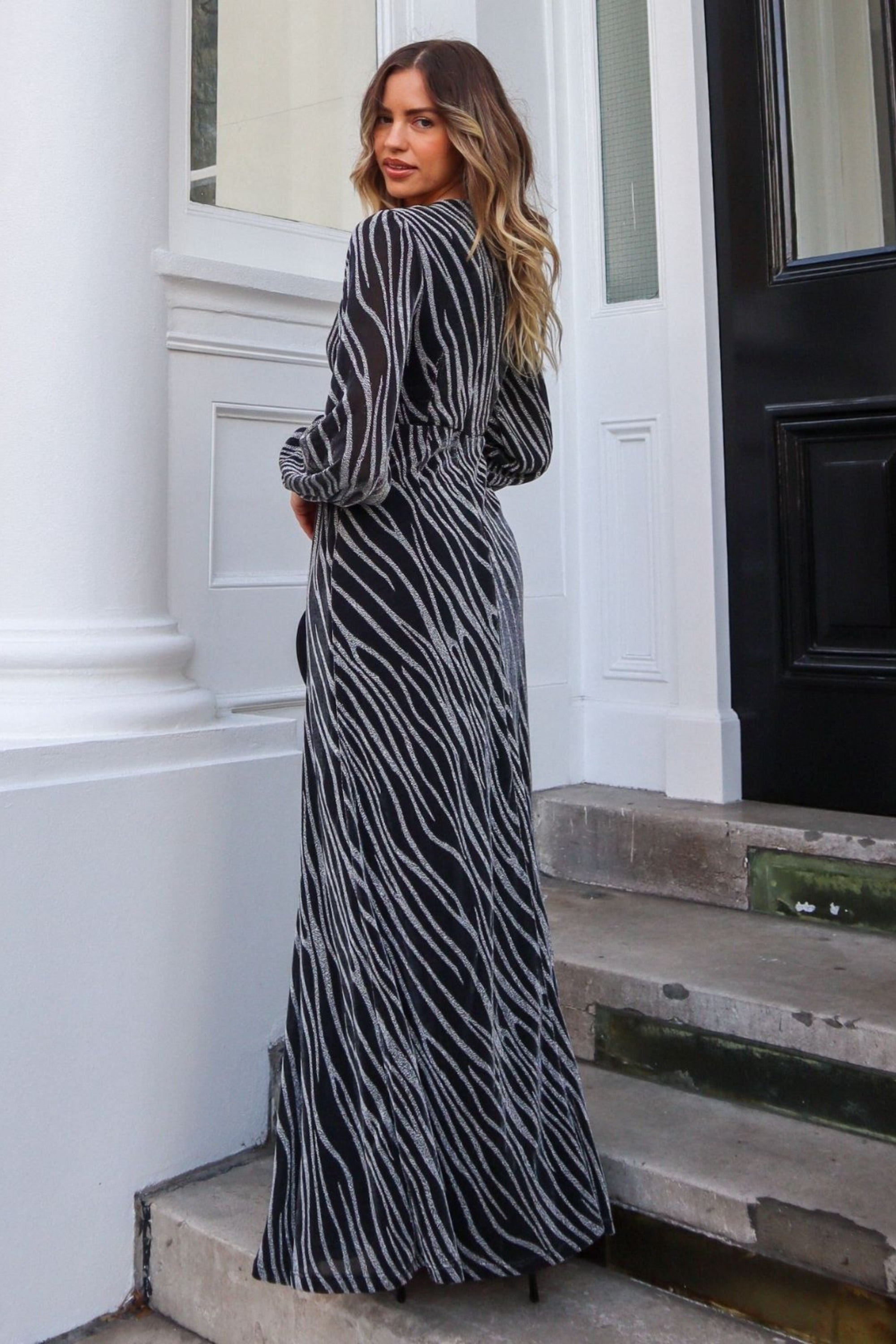 Tami Cut Out Maxi Dress / Metallic Zebra - Style Cheat