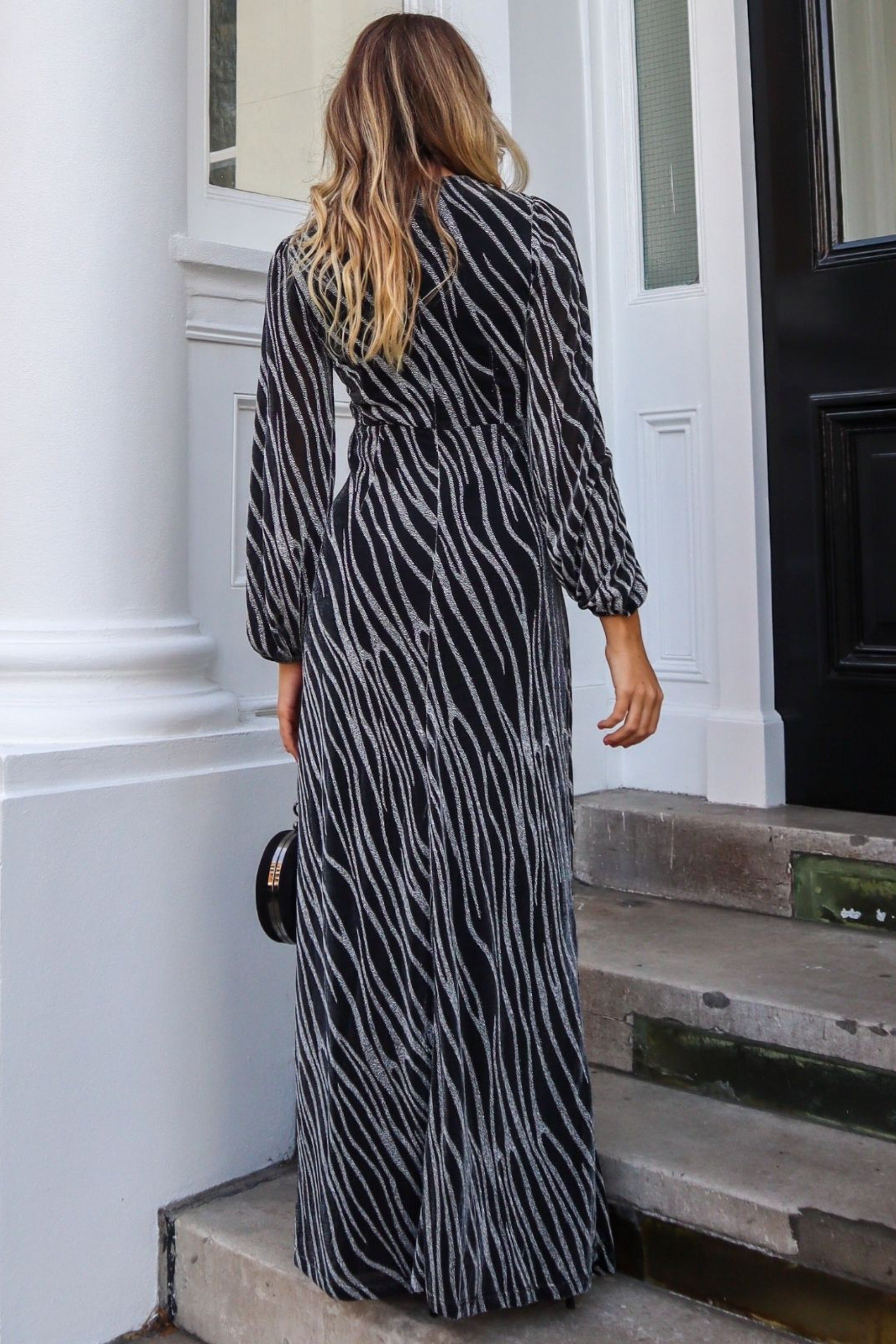 Tami Cut Out Maxi Dress / Metallic Zebra - Style Cheat