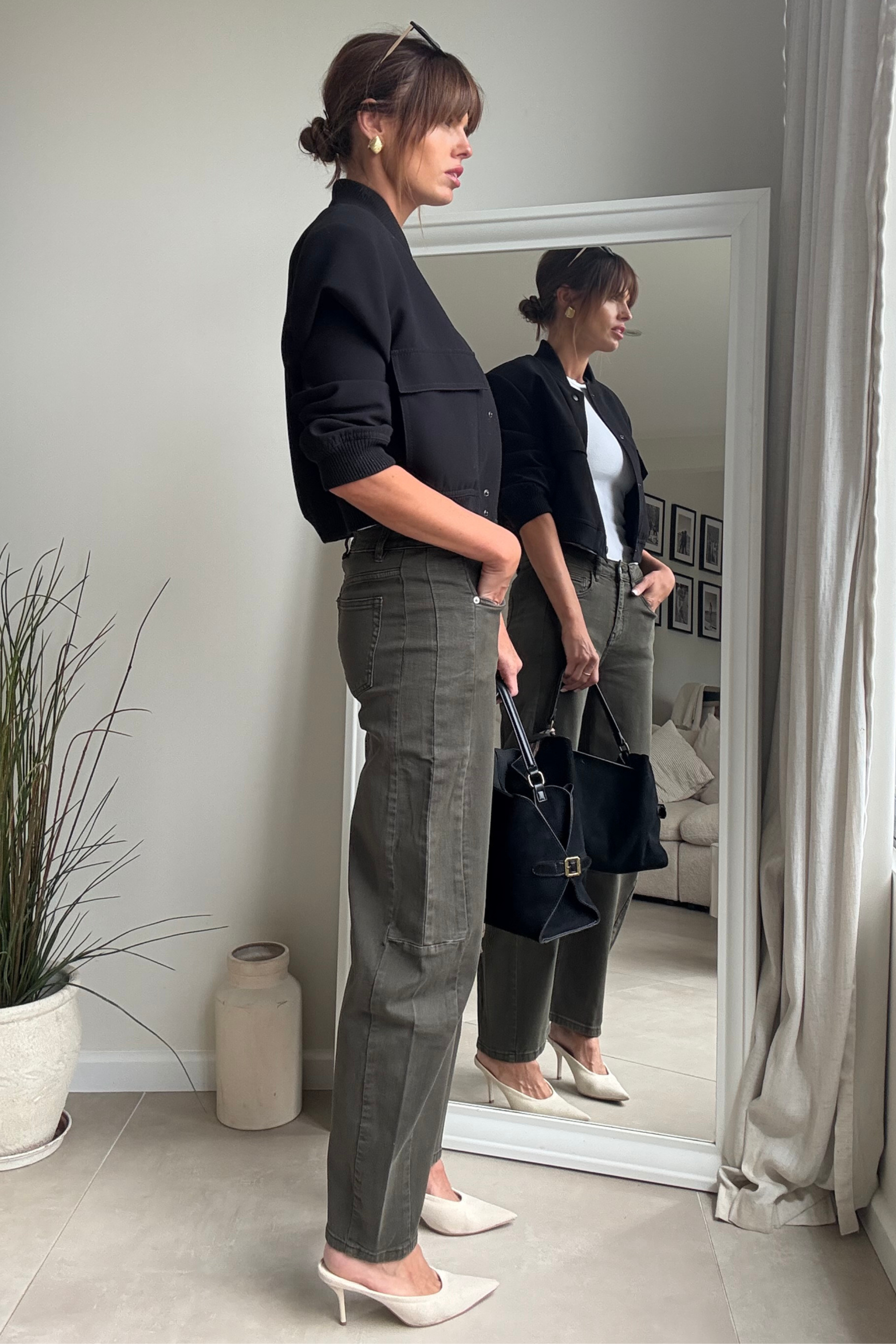 Khaki Barel Jean
