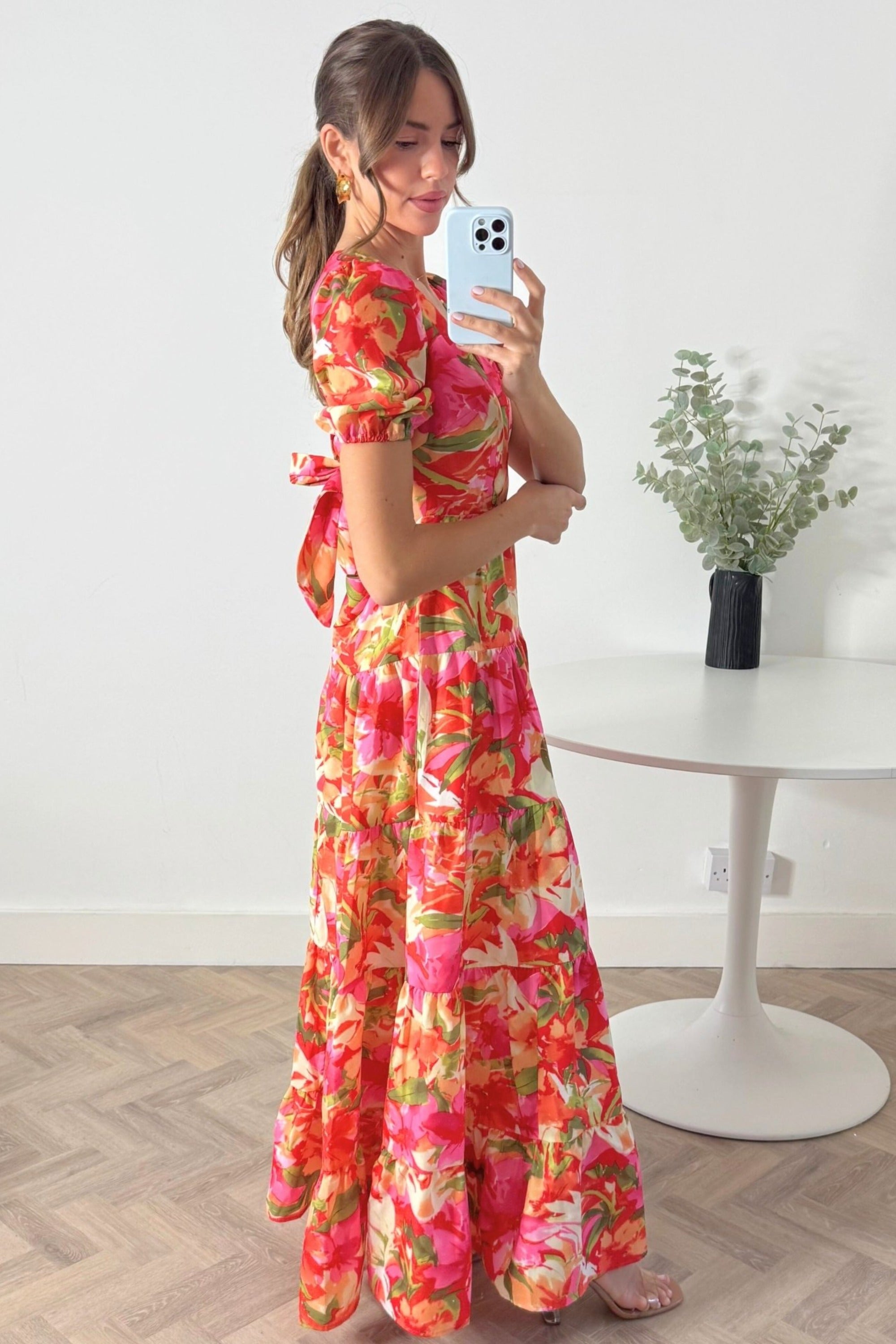 Zoe Tiered Cutout Maxi Dress / Tropical Print - Style Cheat
