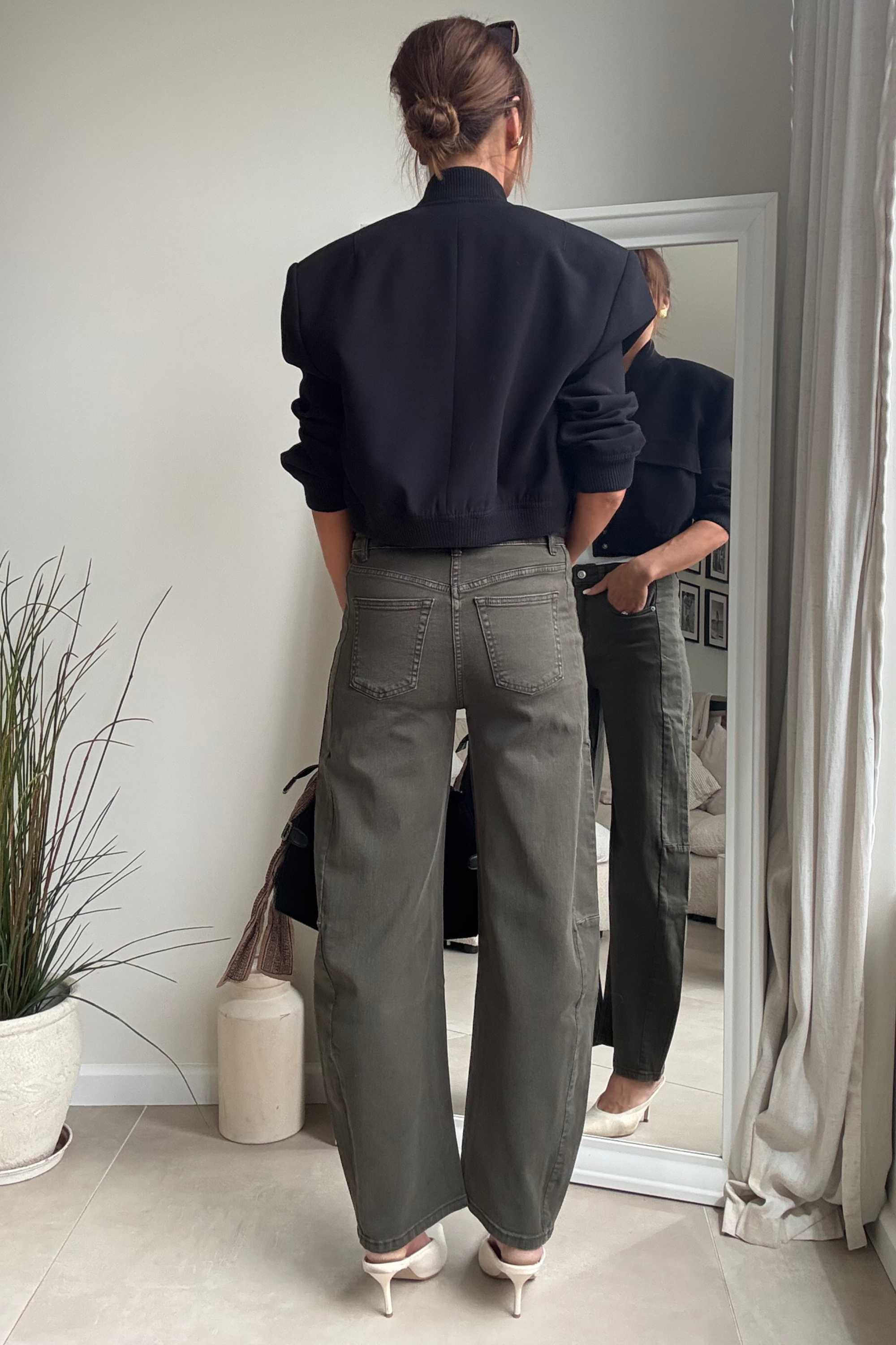 Khaki Barel Jean