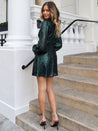 Green Sequin Cut Out Dress | Tasha Mini Dress / Green Sequin