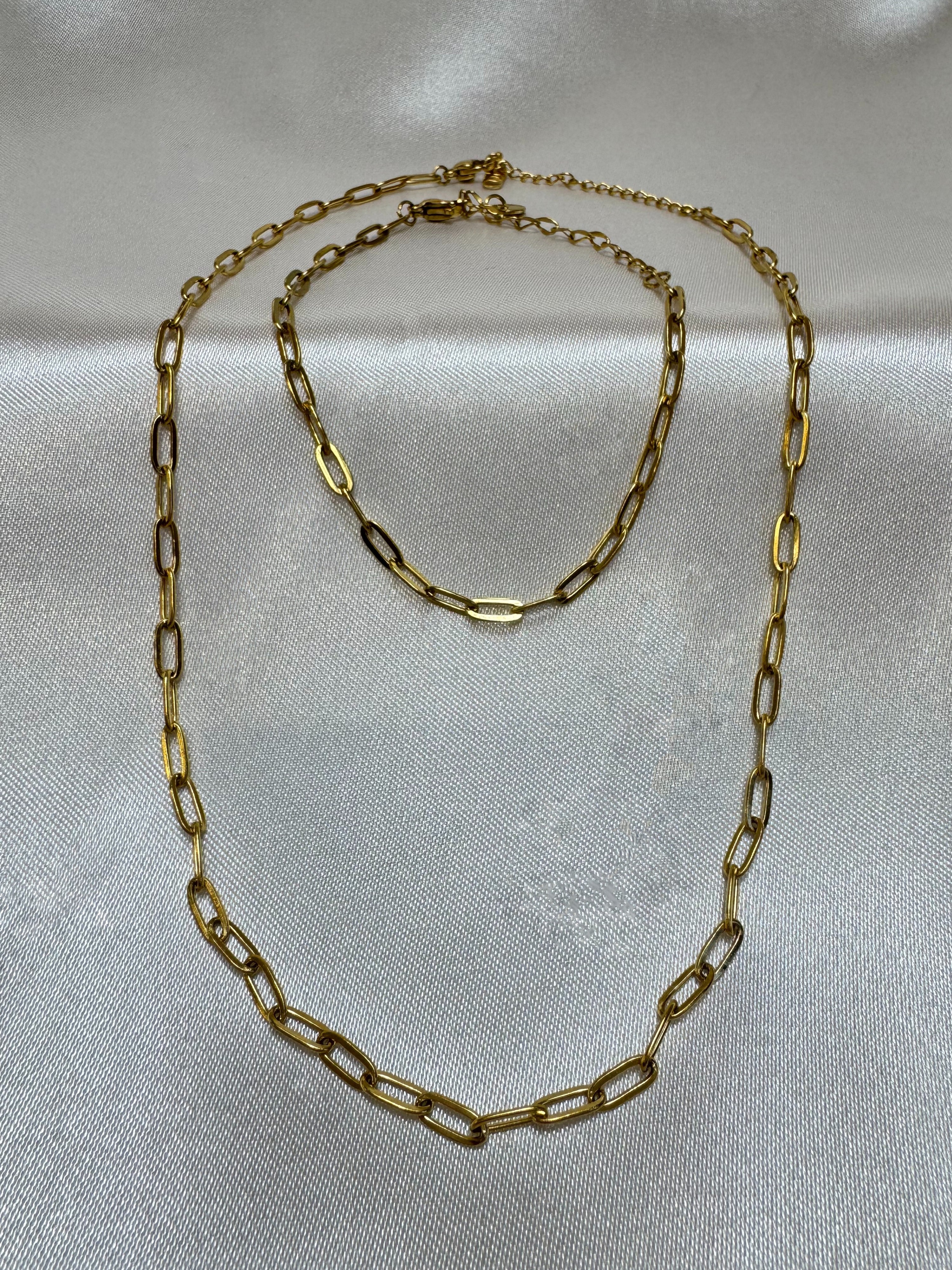 Paperlink Chain Bracelet in Tarnish Free Gold