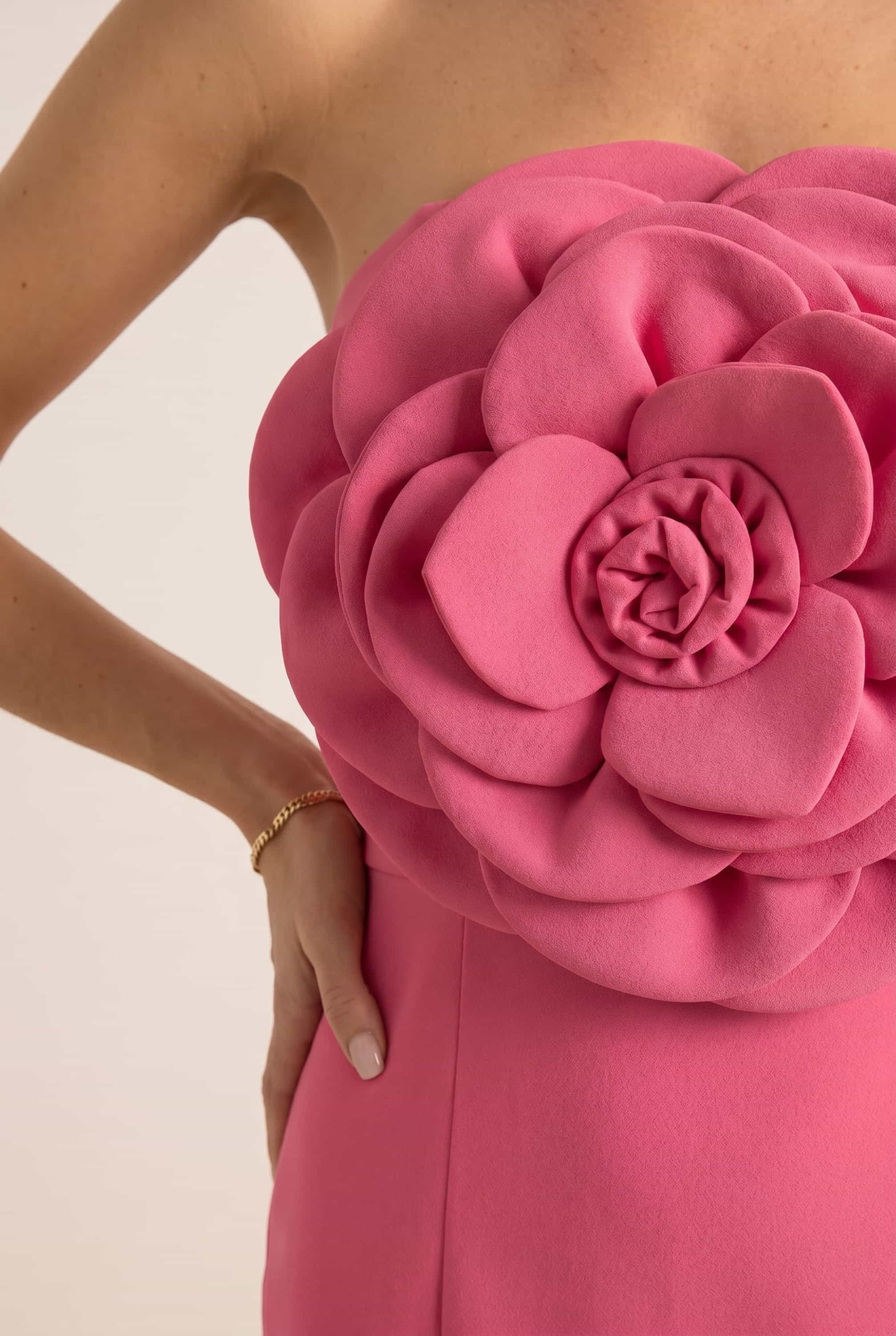 Corsage Mini Dress in pink
