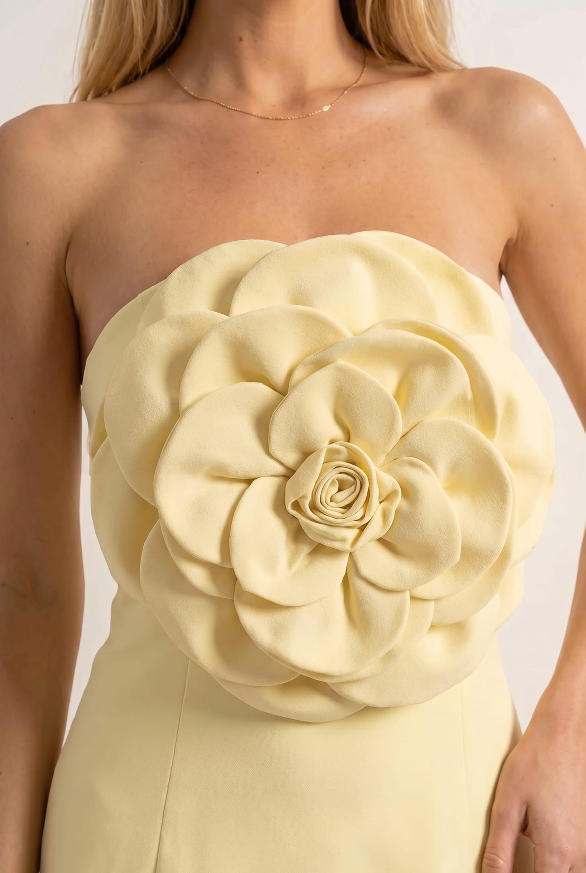 Corsage Mini Dress in Yellow