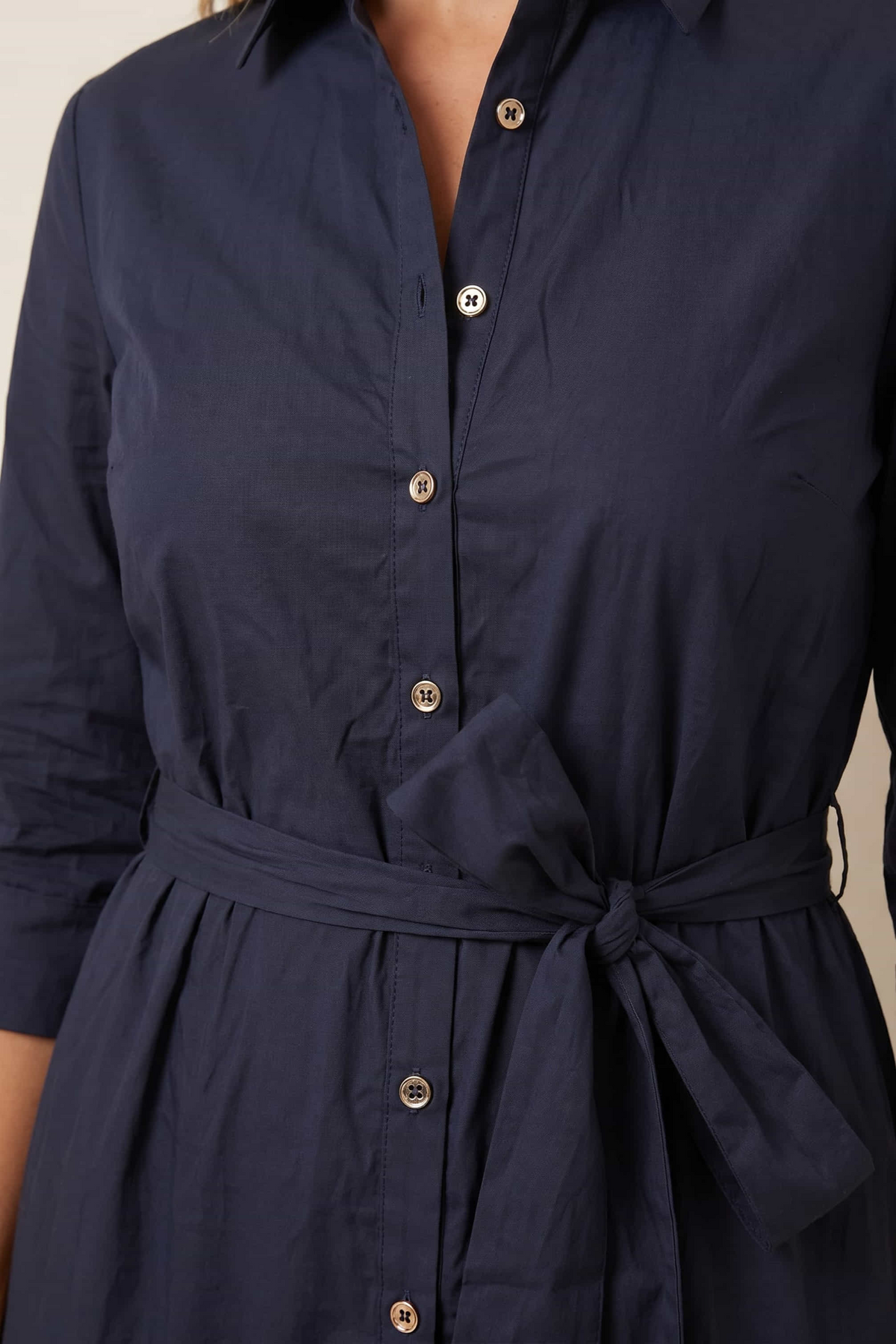 Cotton Shirt Tiered Dress