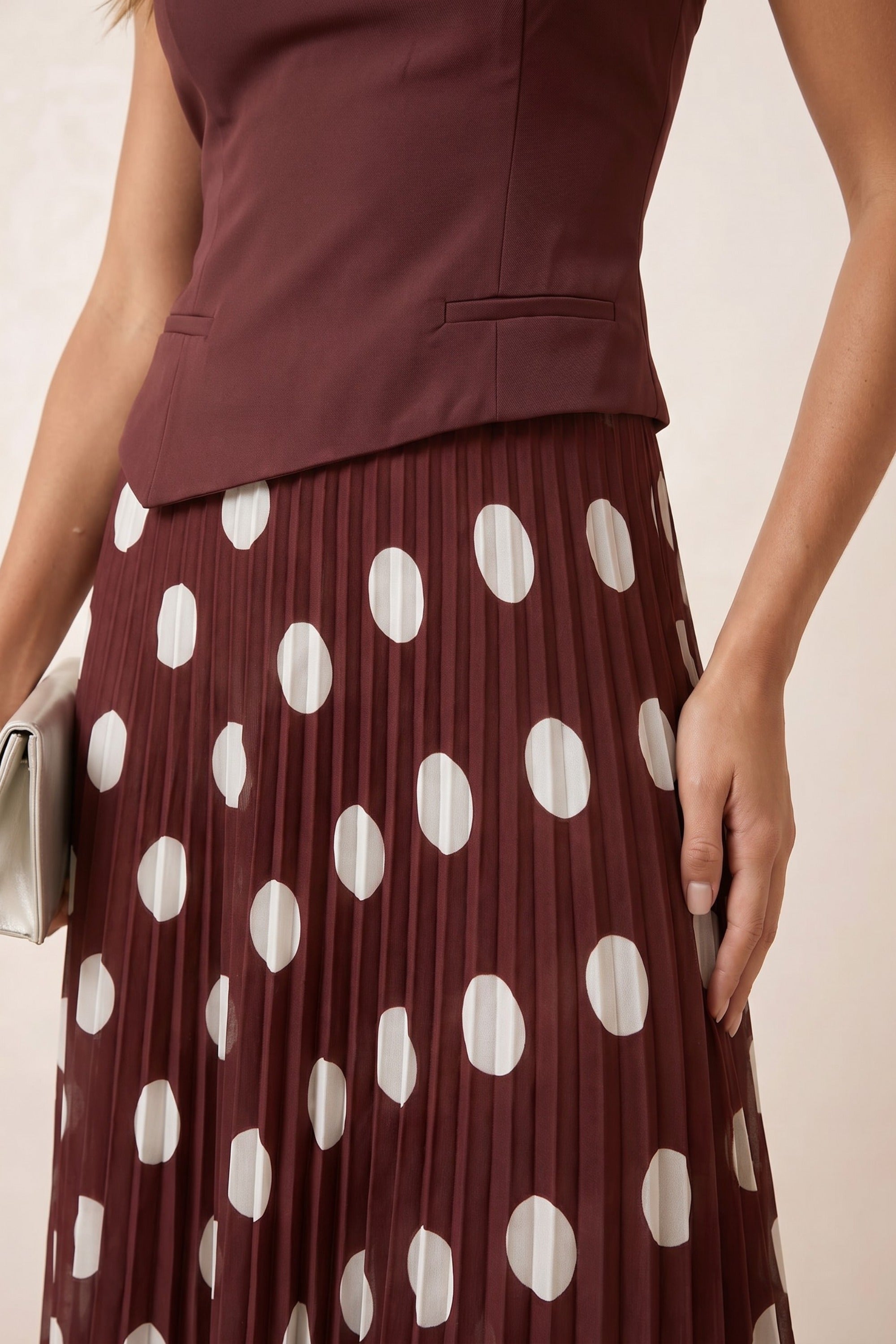 Madelaine Bandeau Dress in Brown spot - Style Cheat