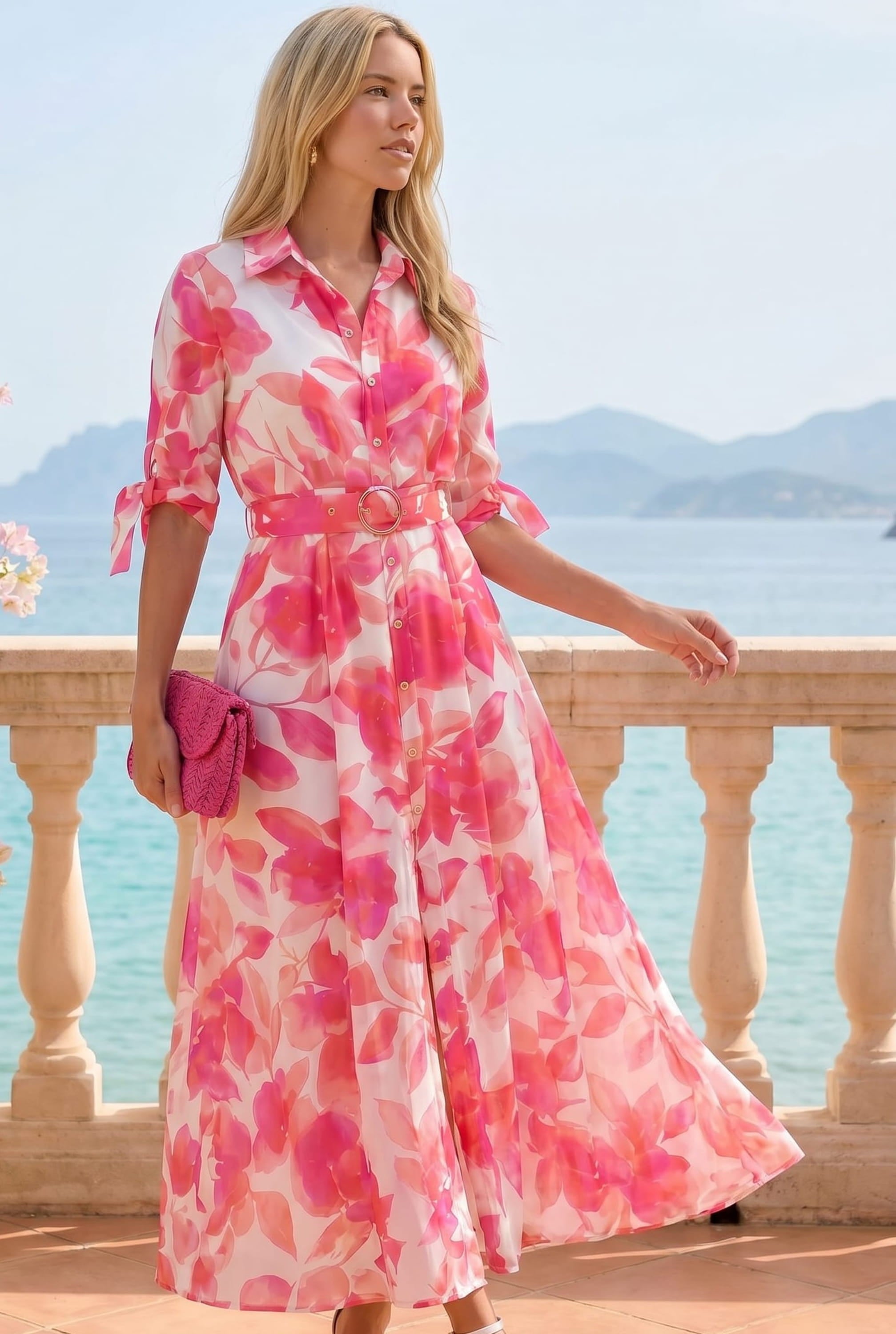 Daphne Pink Flower Dress