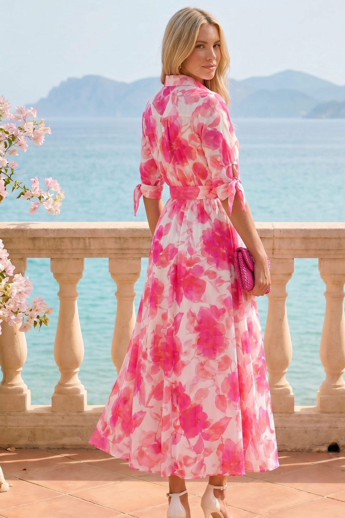 Daphne Pink Flower Dress