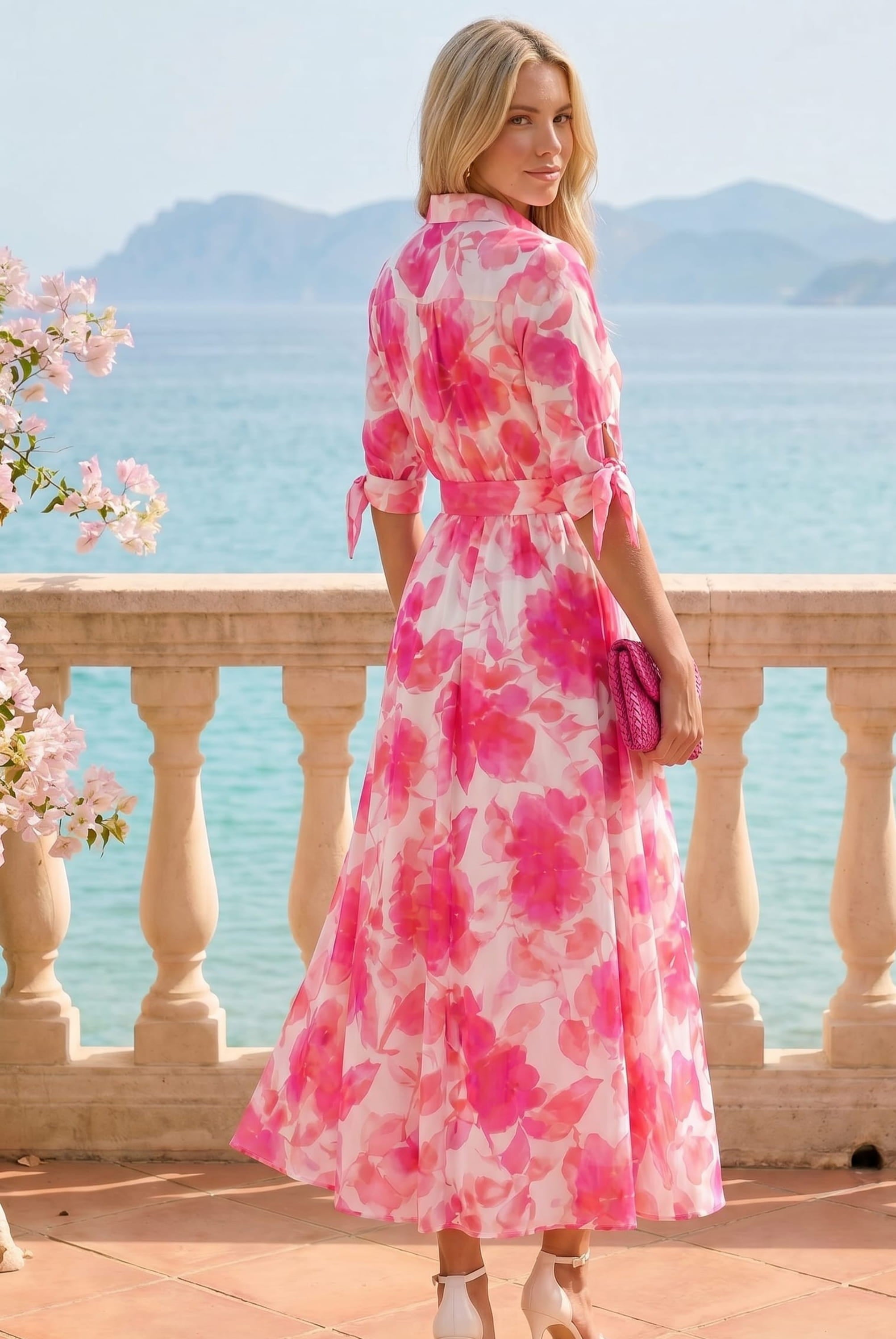 Daphne Pink Flower Dress