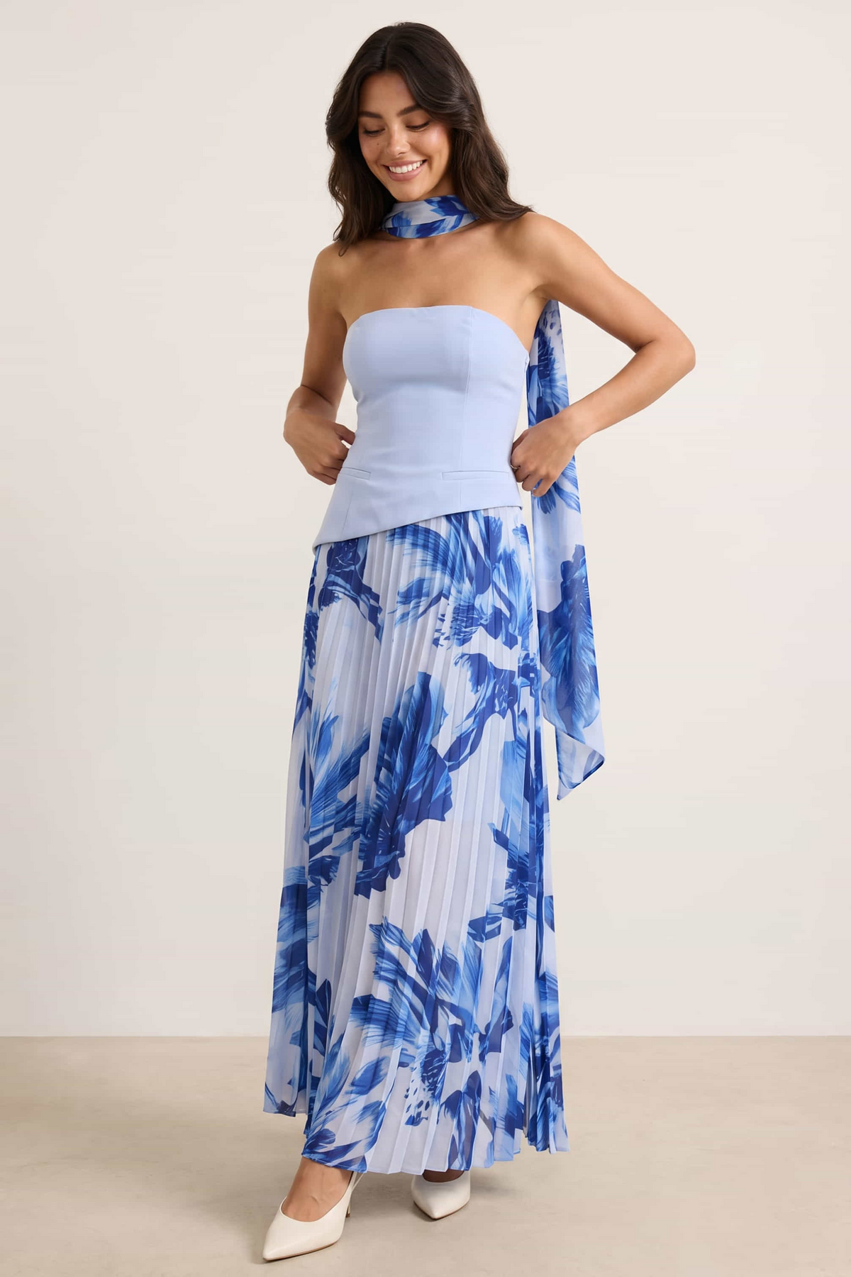 Madelaine Bandeau Dress in Blue