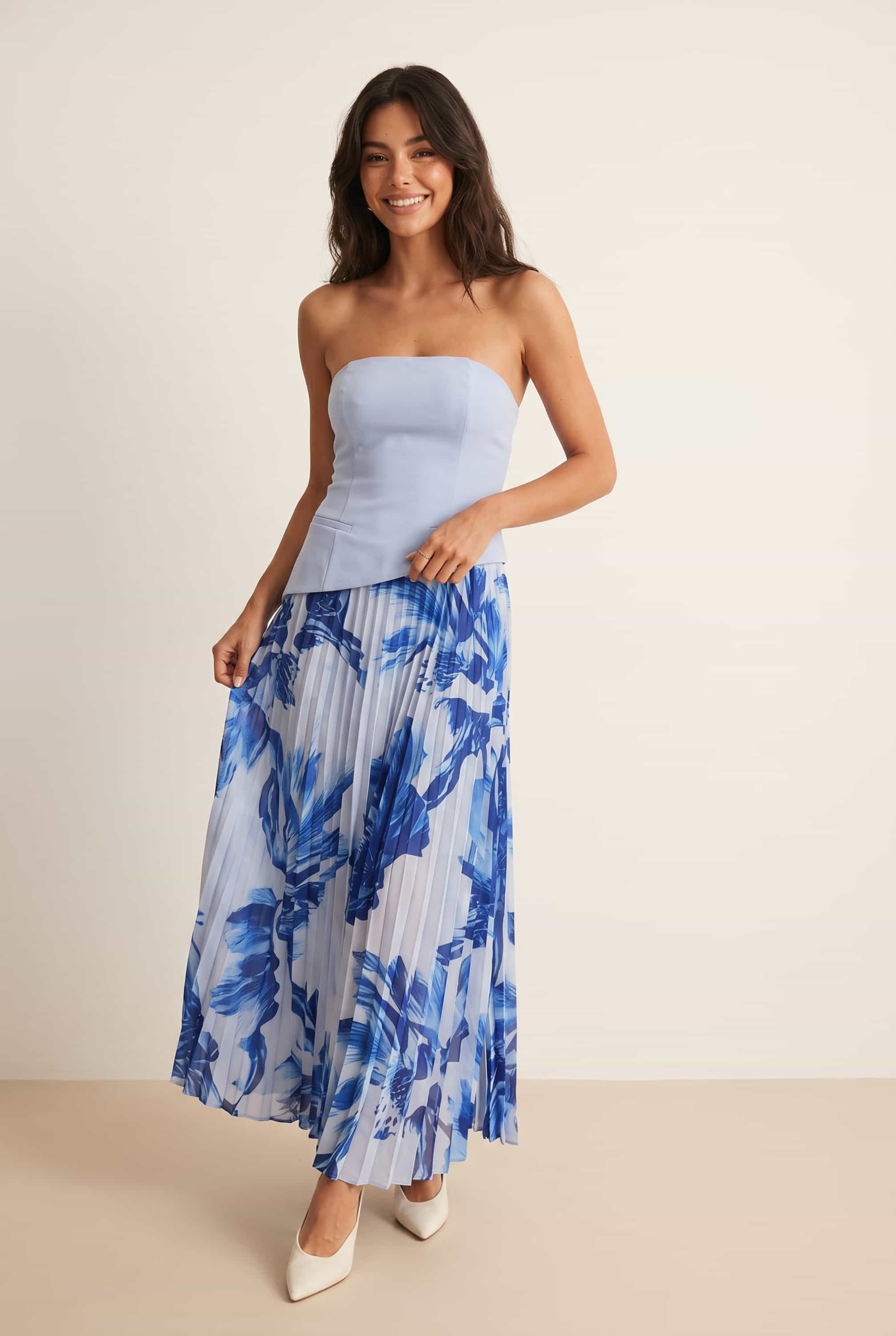 Madelaine Bandeau Dress in Blue