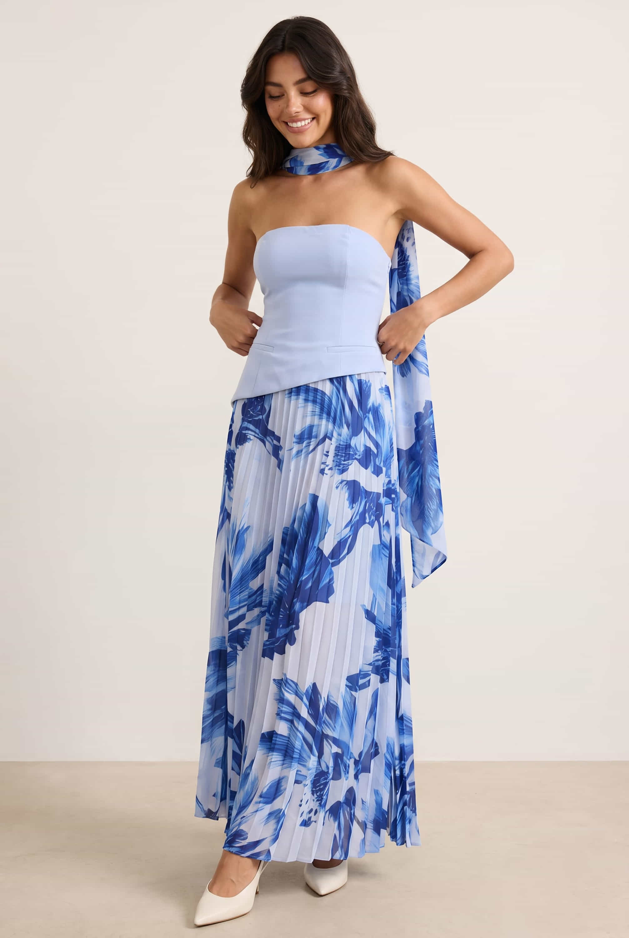 Madelaine Bandeau Dress in Blue