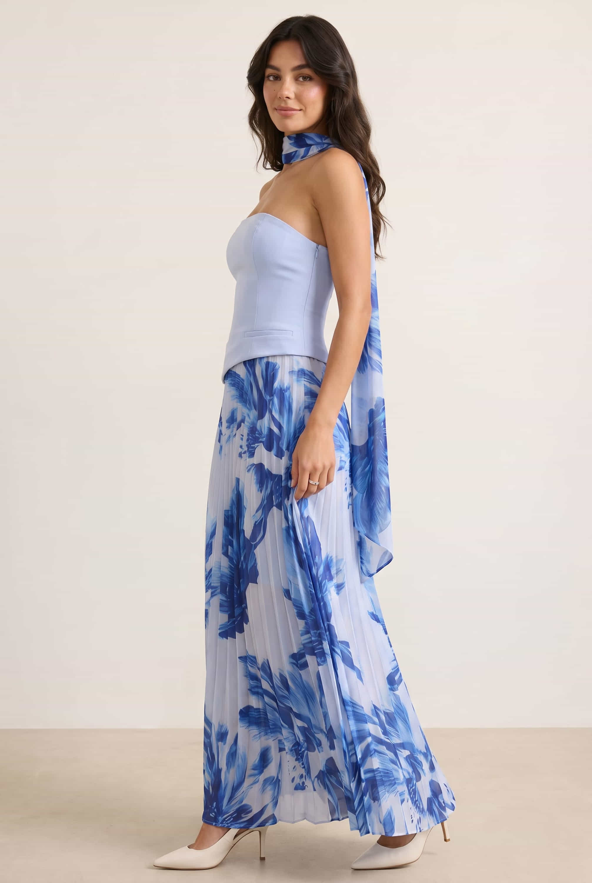 Madelaine Bandeau Dress in Blue