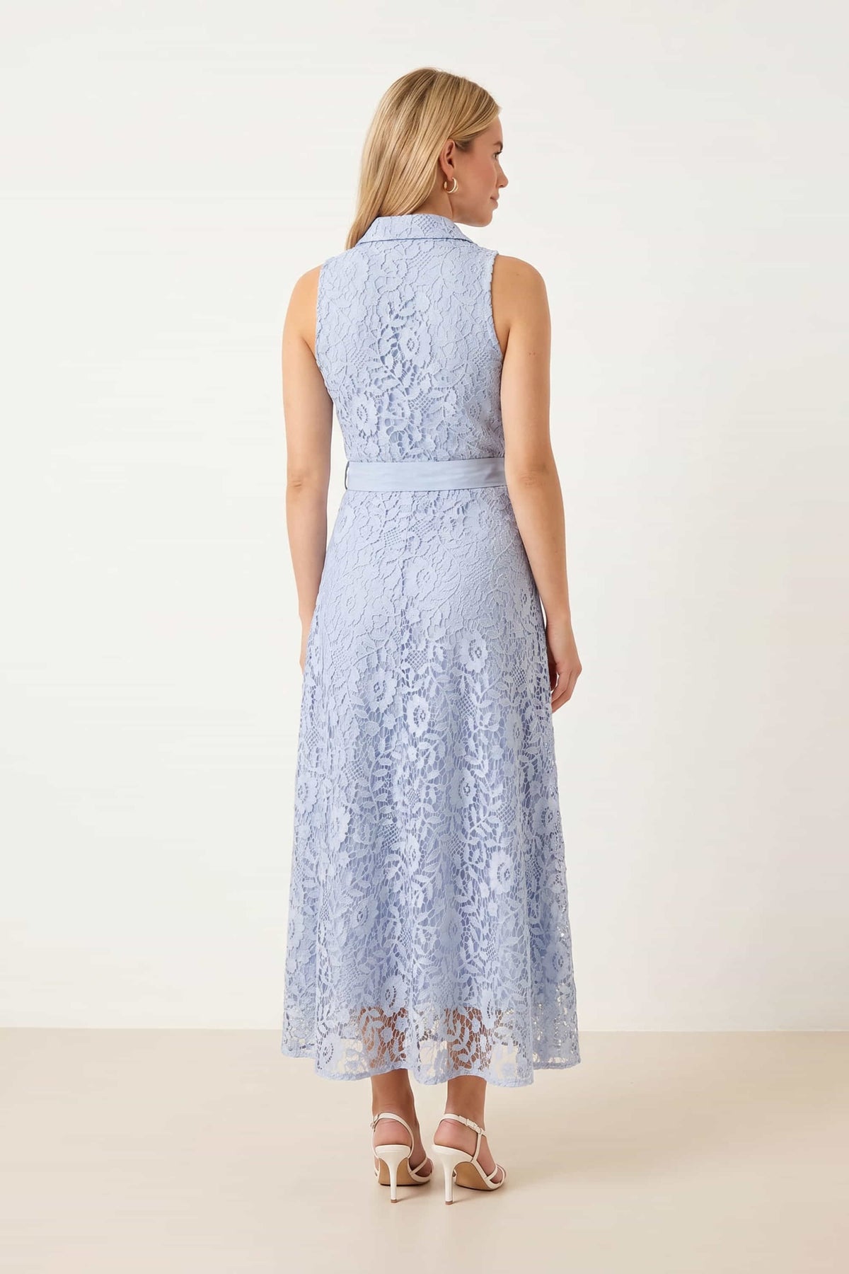 Blue Lace Shirt Dress