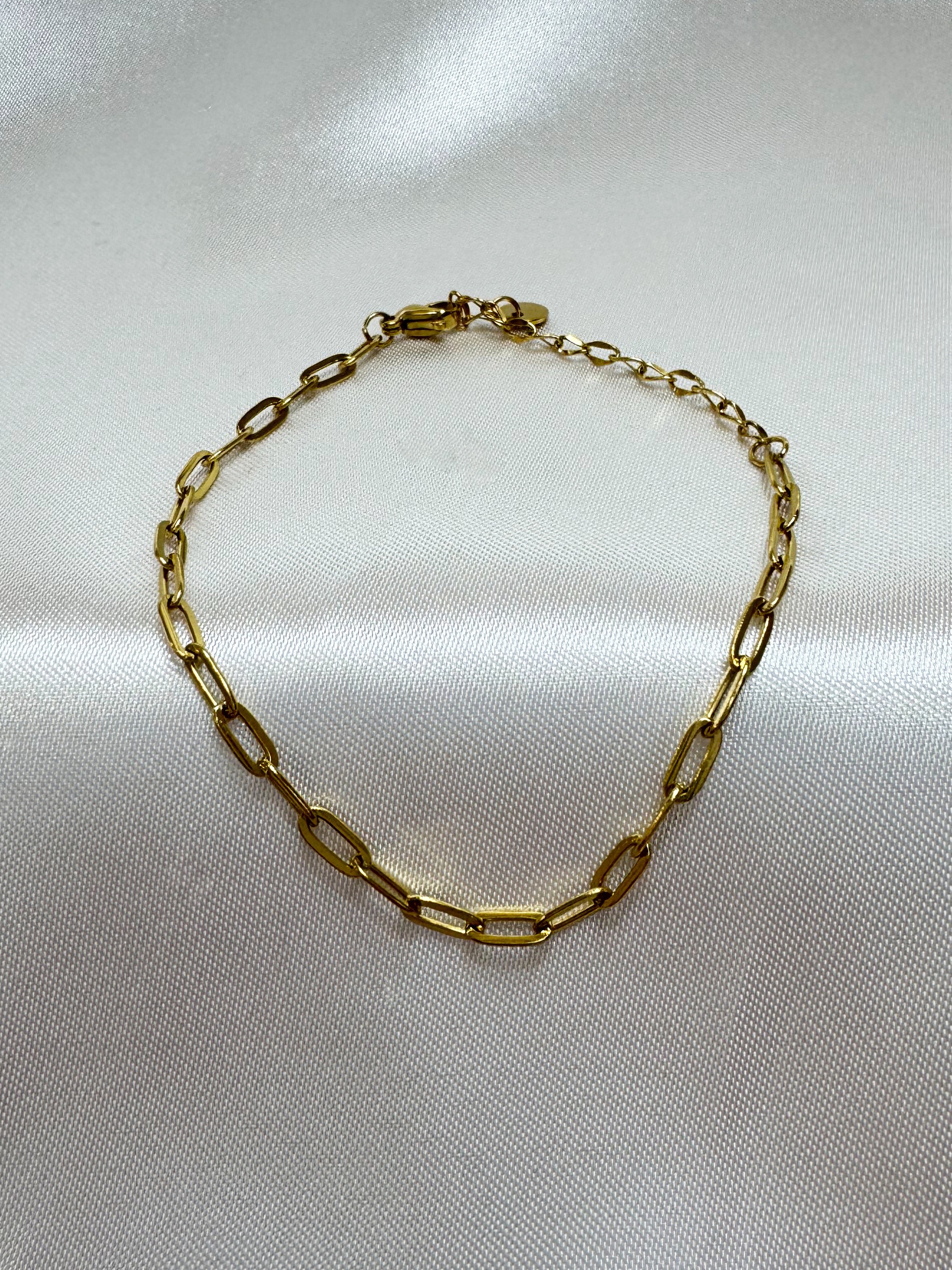 Paperlink Chain Bracelet in Tarnish Free Gold