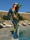 Sheer Beach Cover Up | Gianna Cover Up in Blue and Green