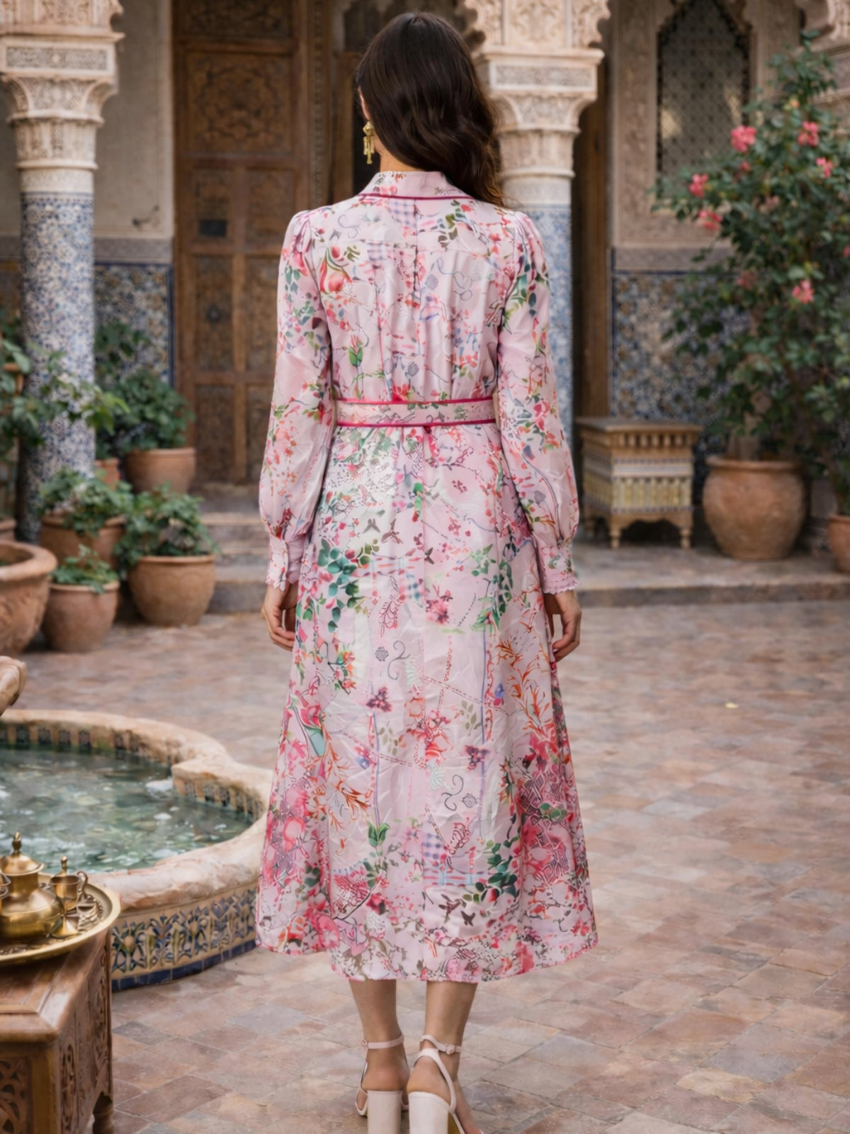 Scarf Print Shirt Dress